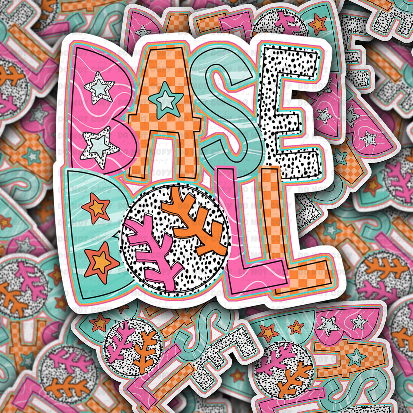 DC 1624 -Baseball retro Die Cut Sticker