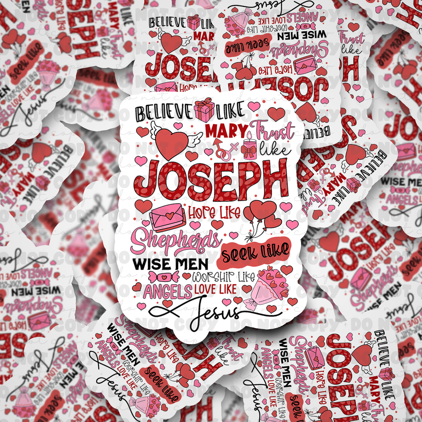 DC493 Believe like Mary Die cut sticker 3-5 Business Day TAT