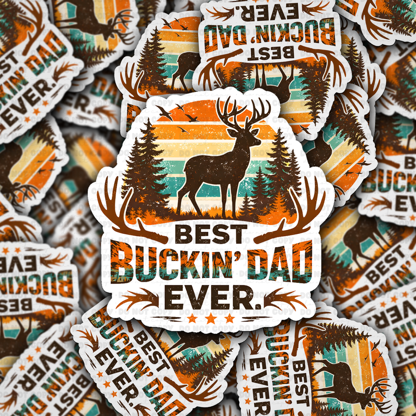 DS 3024 - Best Buckin Dad Ever Die Cut sticker