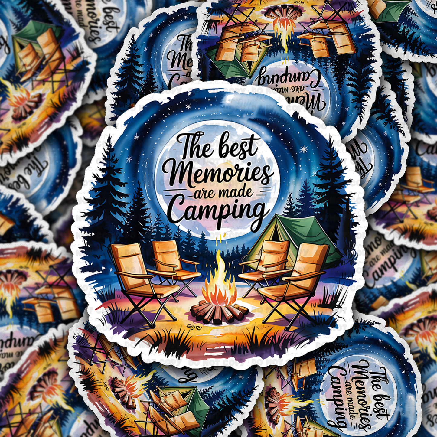 DS 2958 - Best memories camping Die Cut sticker
