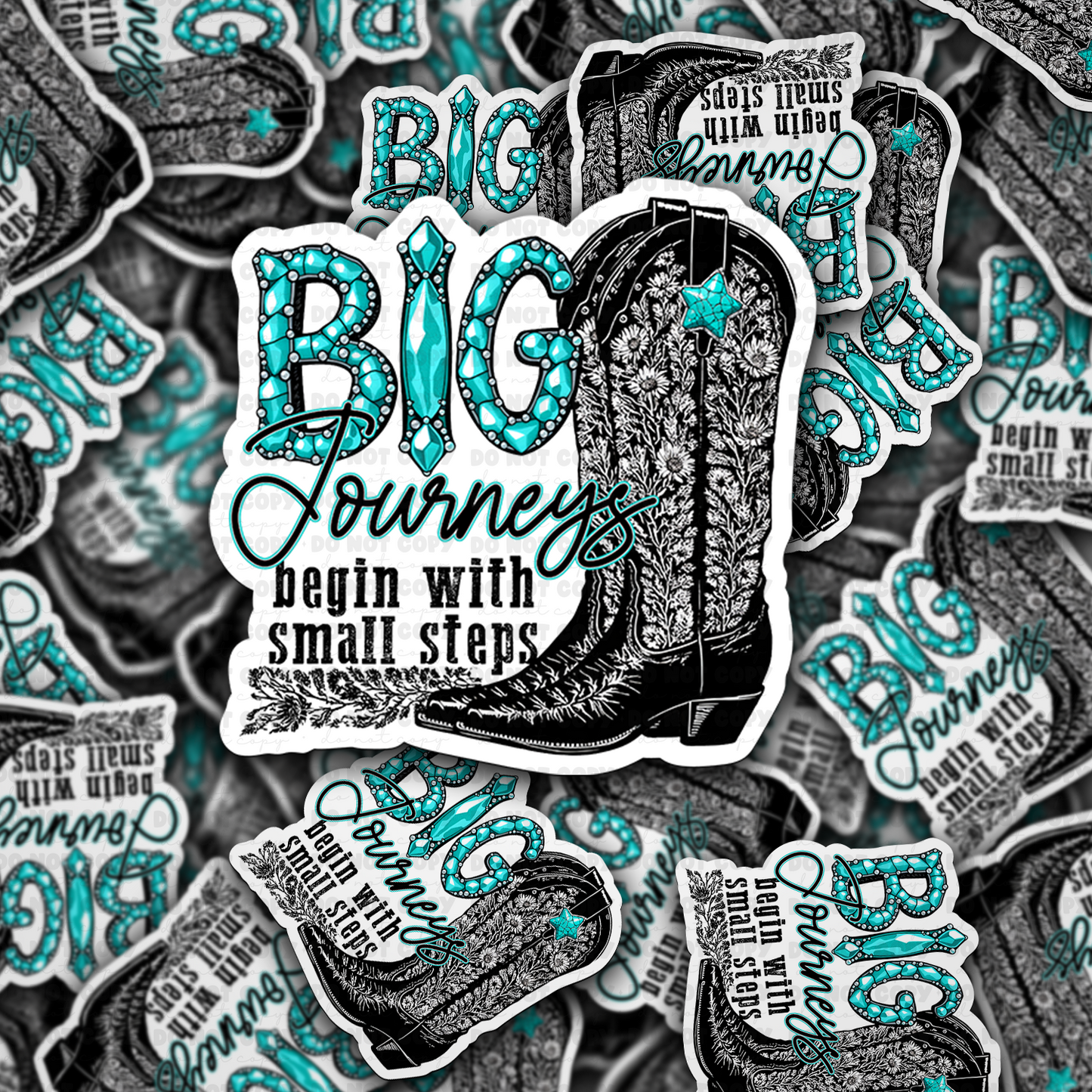 DC 1581 - Big journey begins with small steps Die Cut Sticker