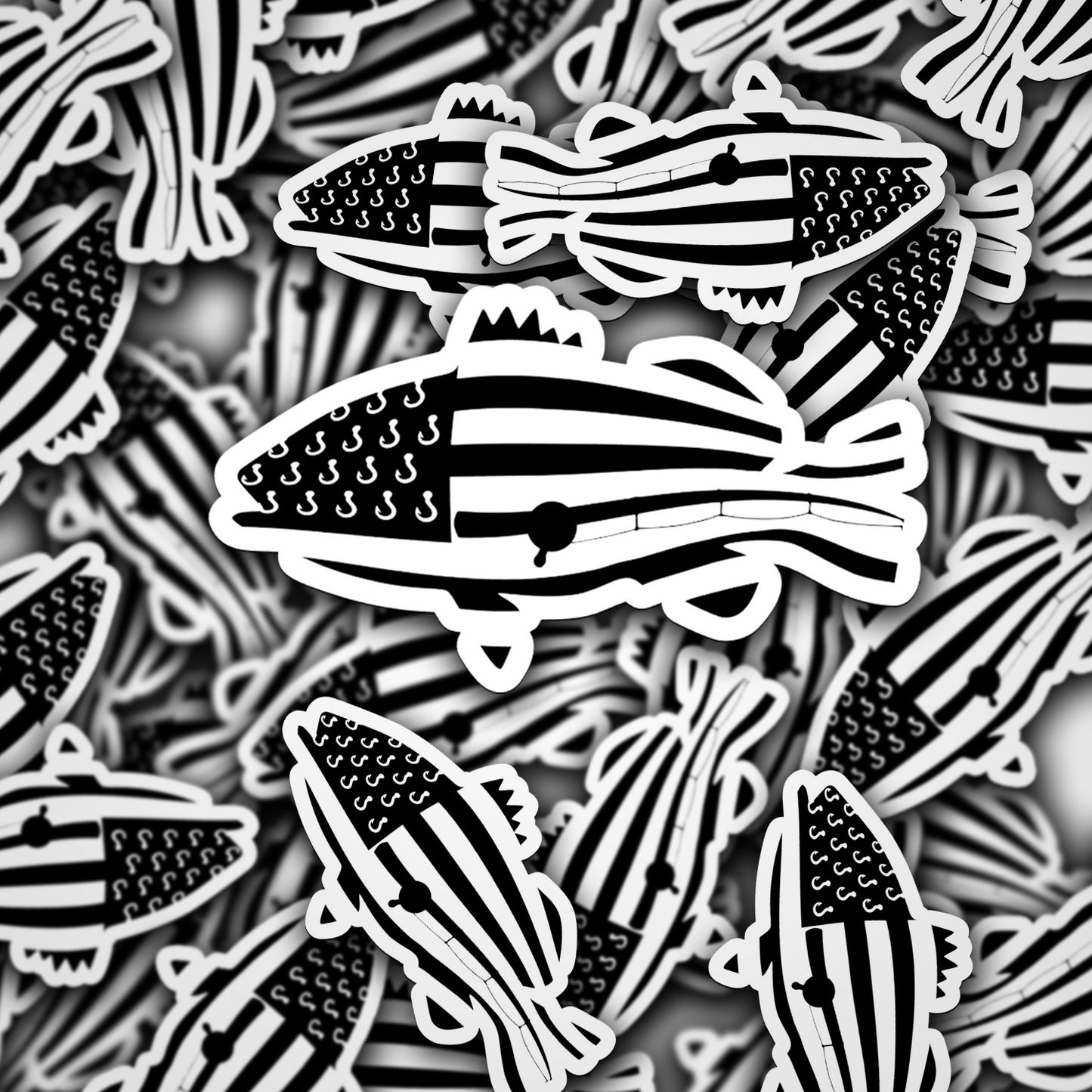 DC 1671- Black fish Die Cut Sticker