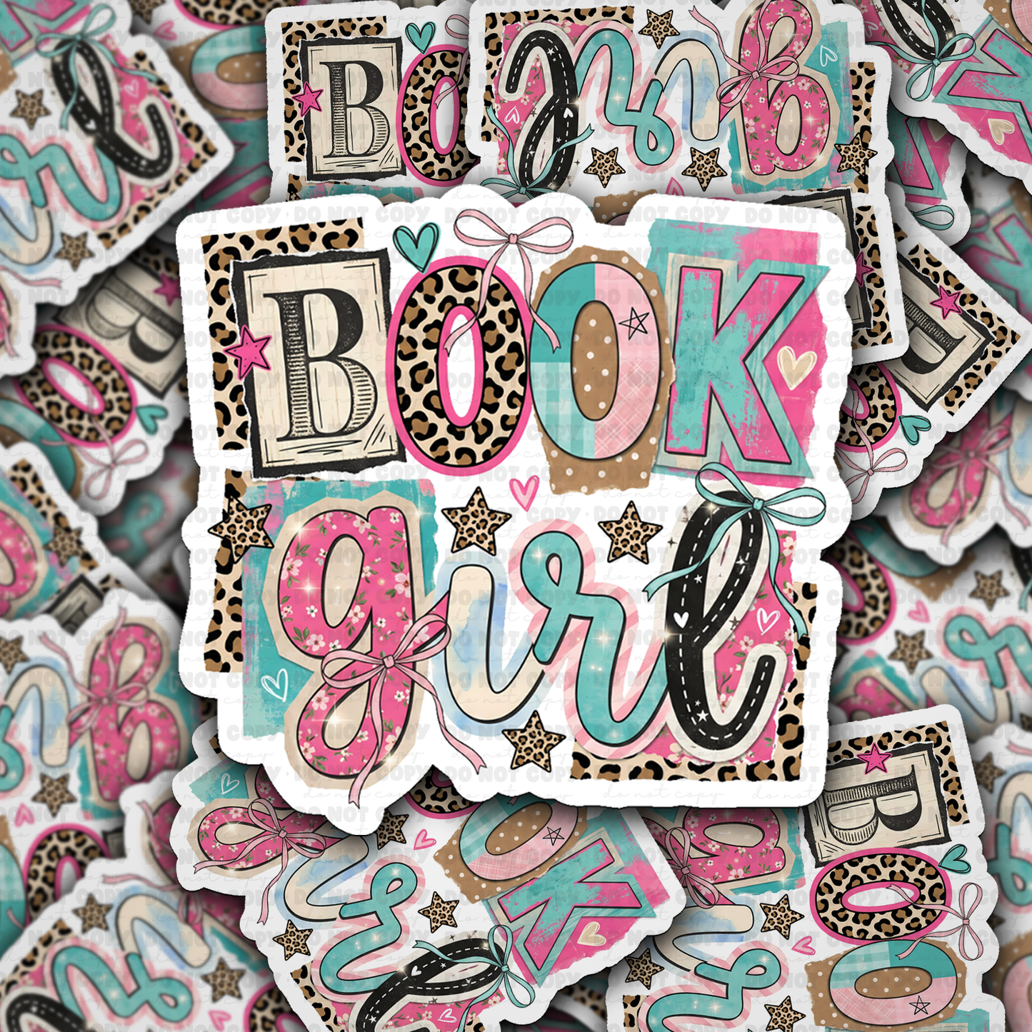 DS - 2688 Book girl Die Cut sticker