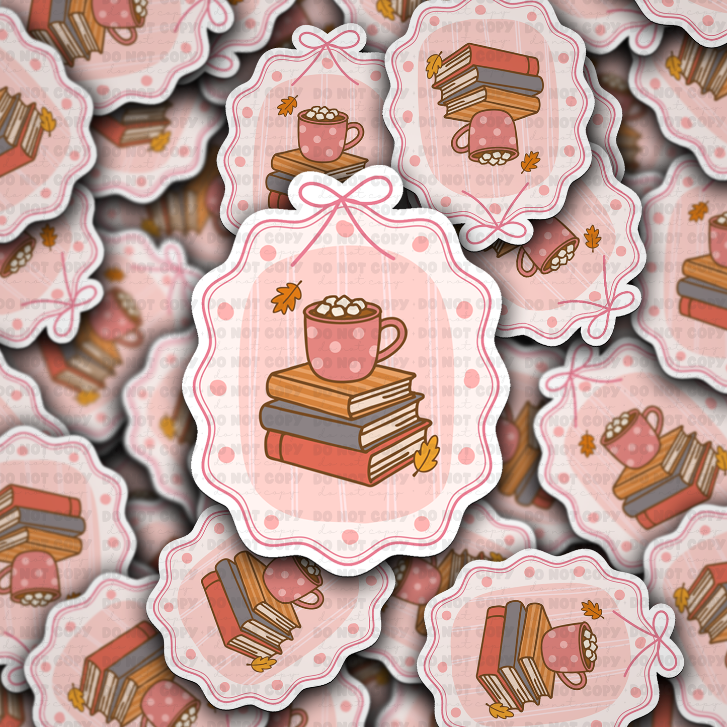 DC 2071 - Books with cup Die Cut Sticker
