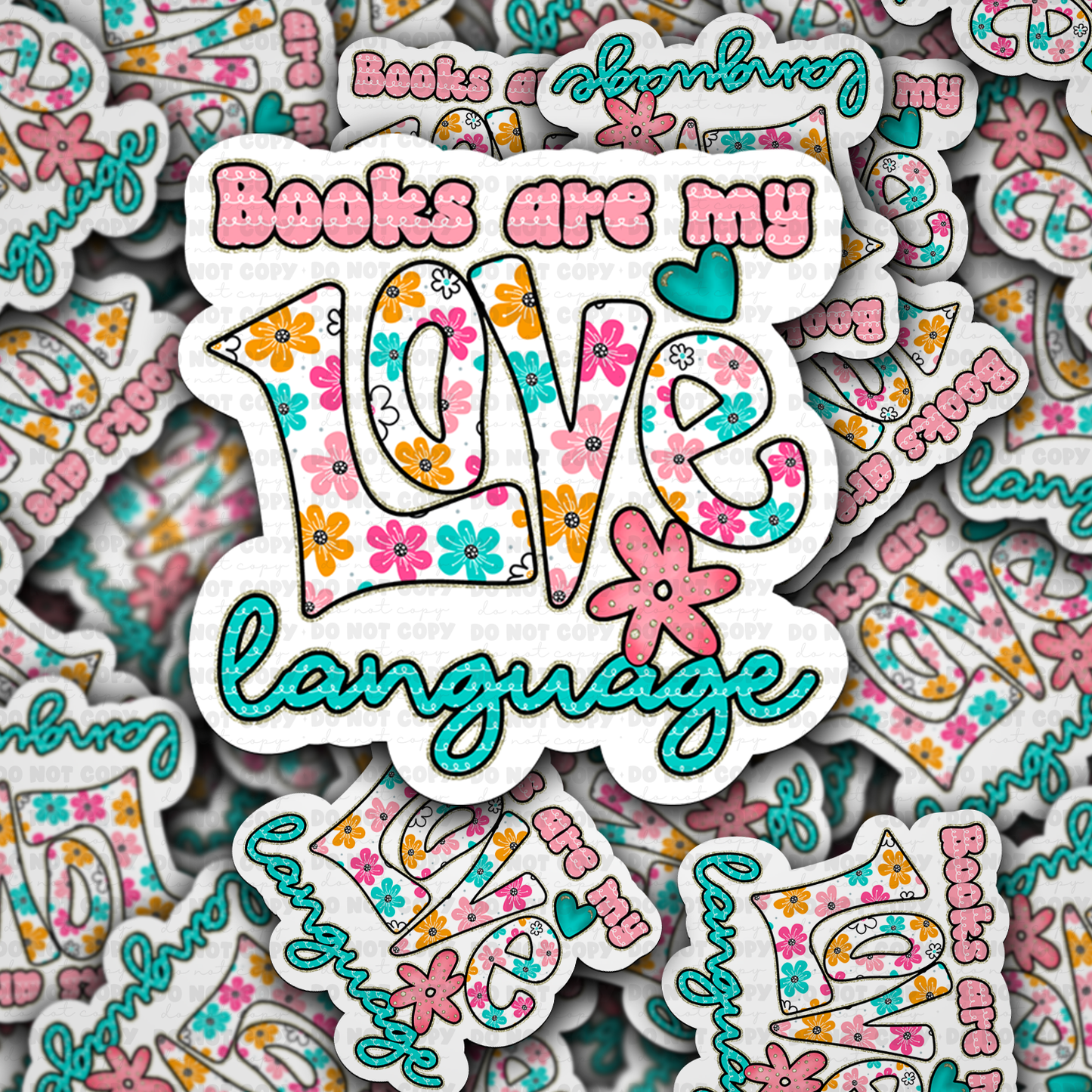 DC 1642 - Books are my love language Die Cut Sticker
