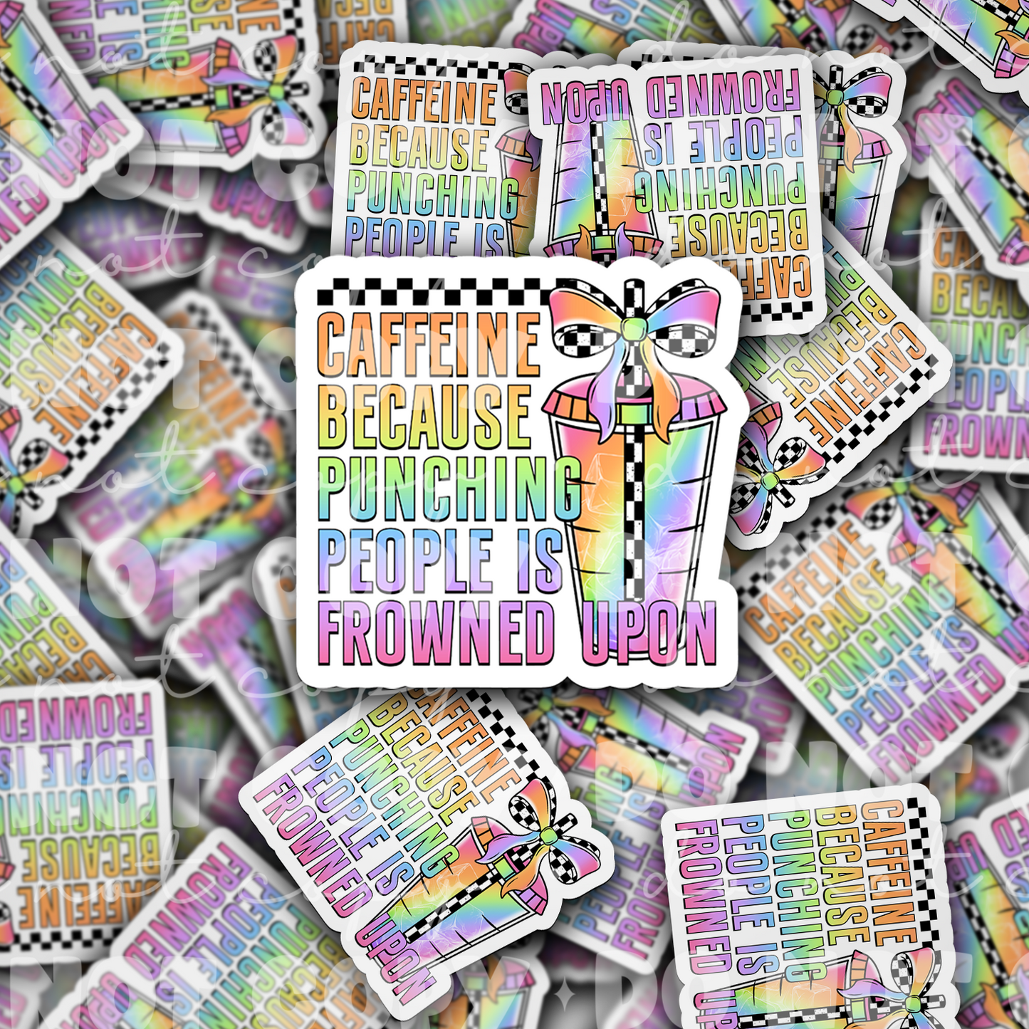 DC 1742 - Caffeine because punching people is frowned upon Die Cut Sticker