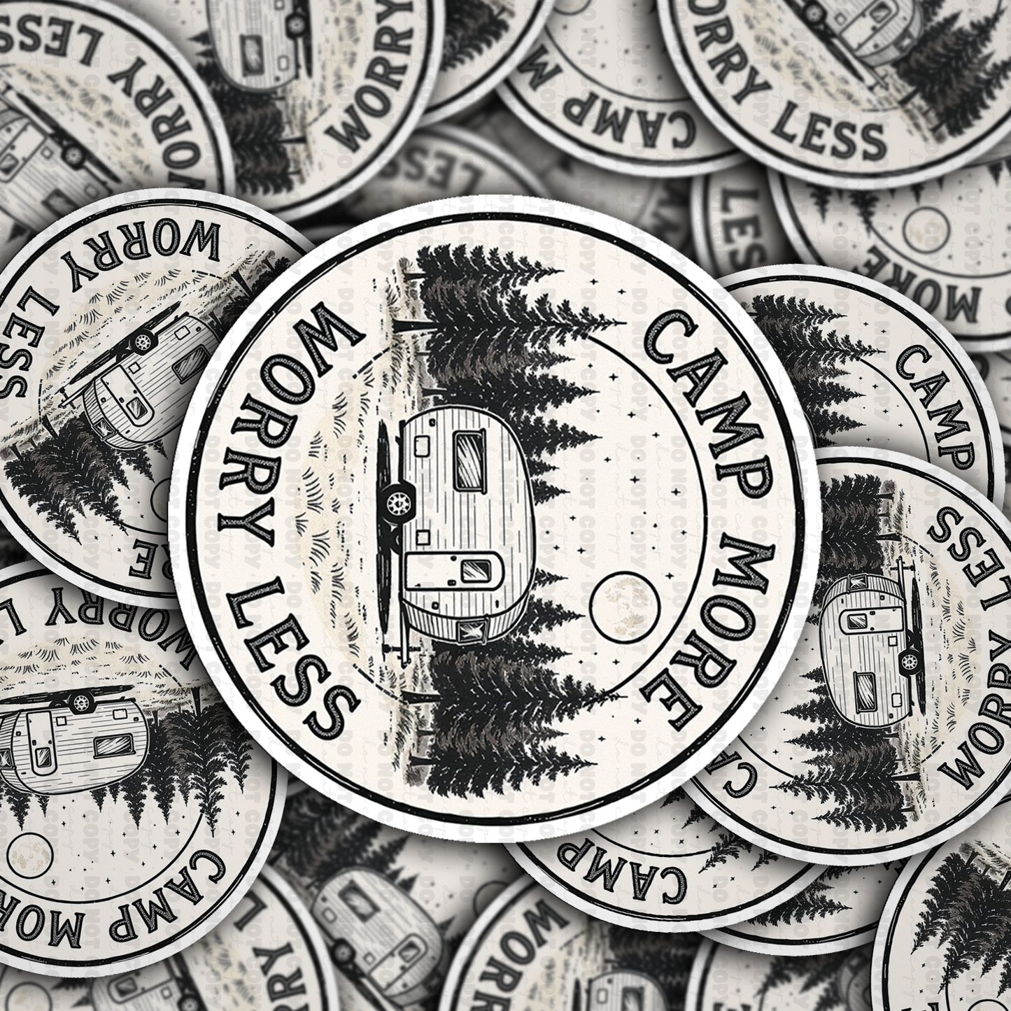 DS 3001 - Camp More Worry Less Die Cut sticker
