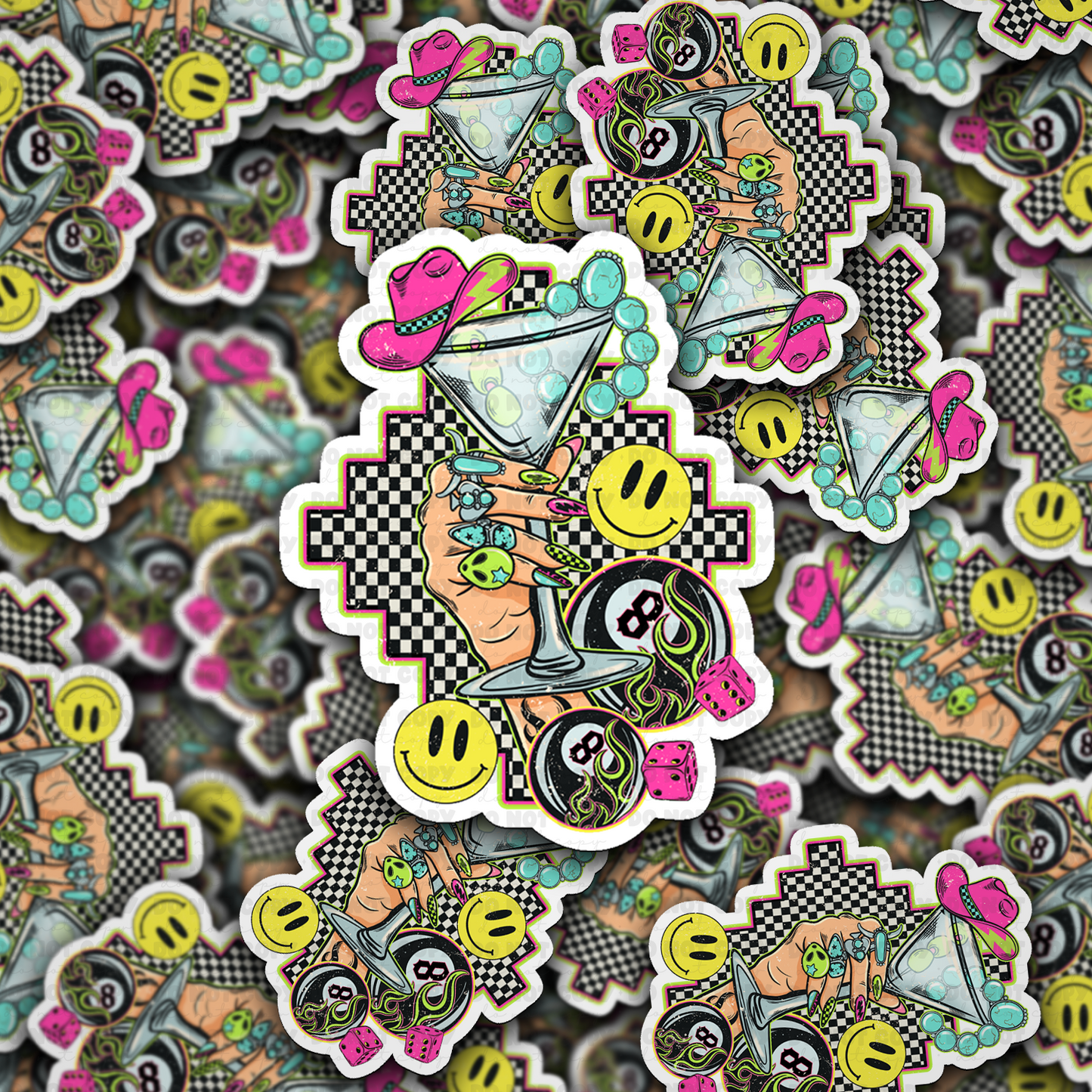 DC 1968 - Cowgirl cocktail Die Cut Sticker