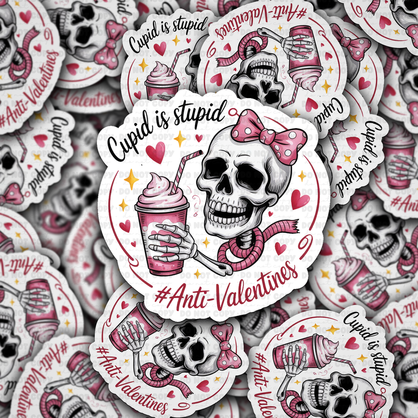 DS -2421 - Cupid is stupid anti-valentine's Die Cut Sticker