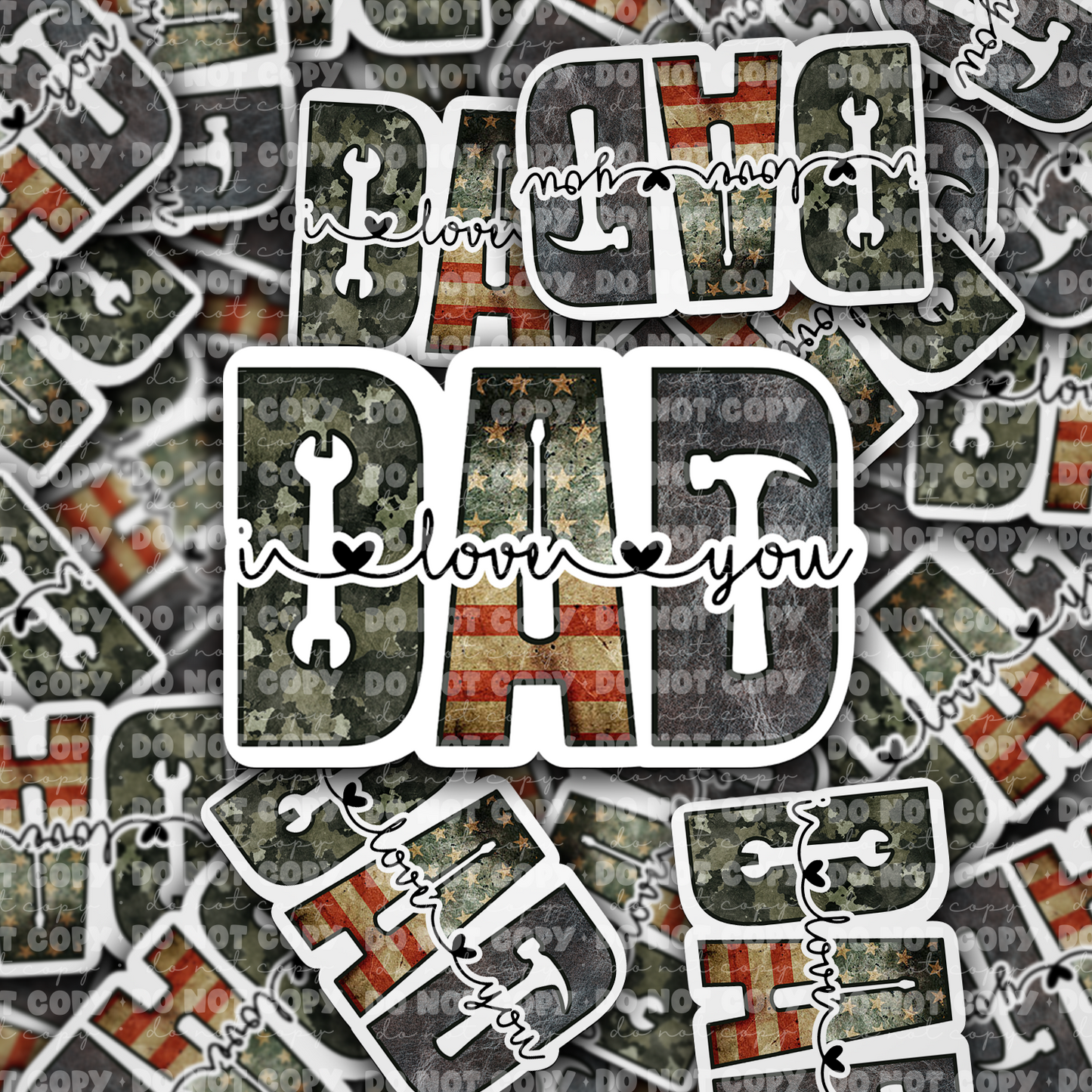 DC 1038 Dad i love you Die cut sticker