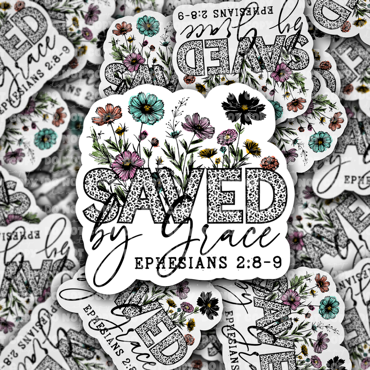 DC 1039 Saved by grace Die cut sticker