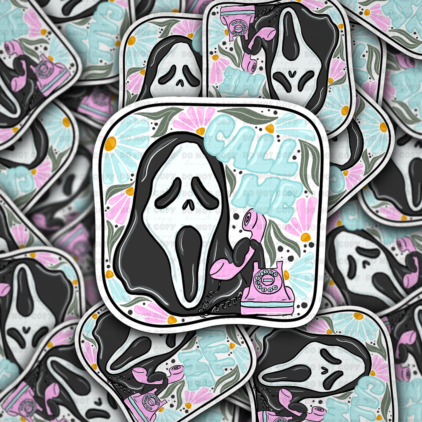DC 1148 call me Die cut sticker