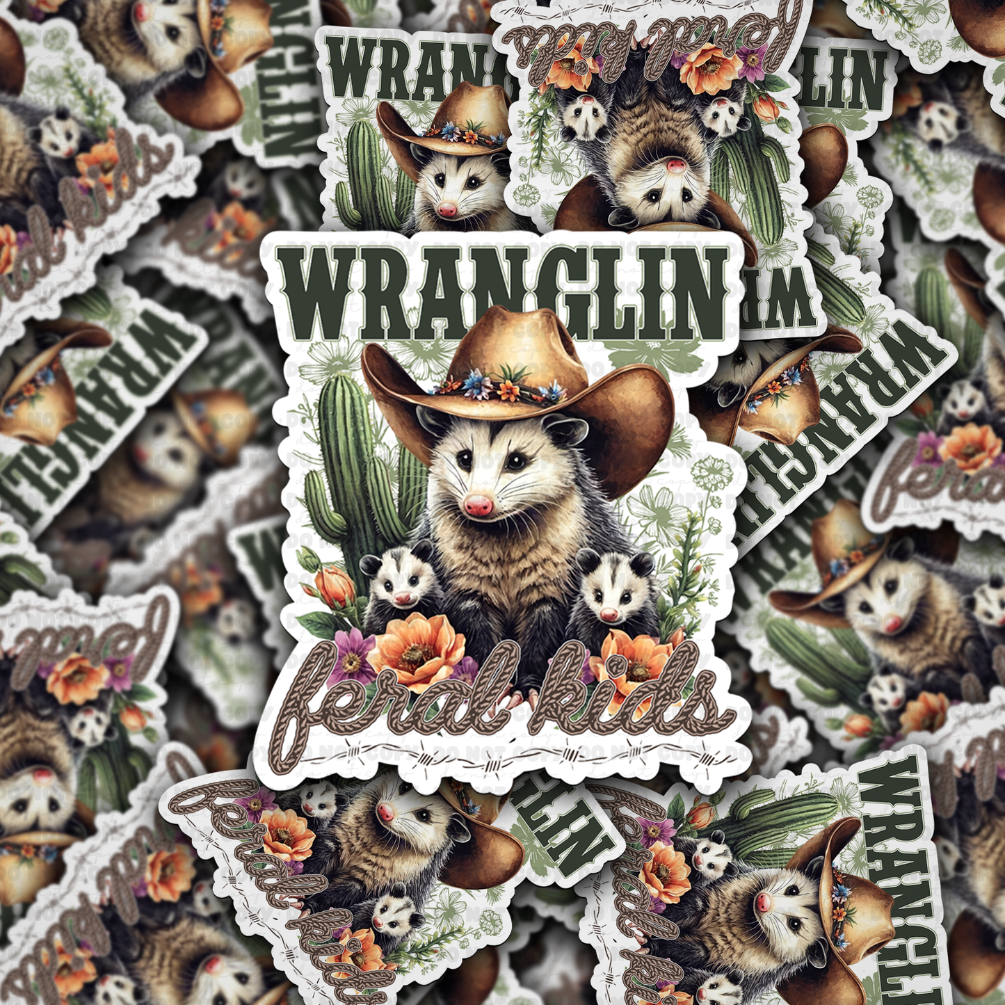 DC 1161 Wranglin feral kids Die cut sticker