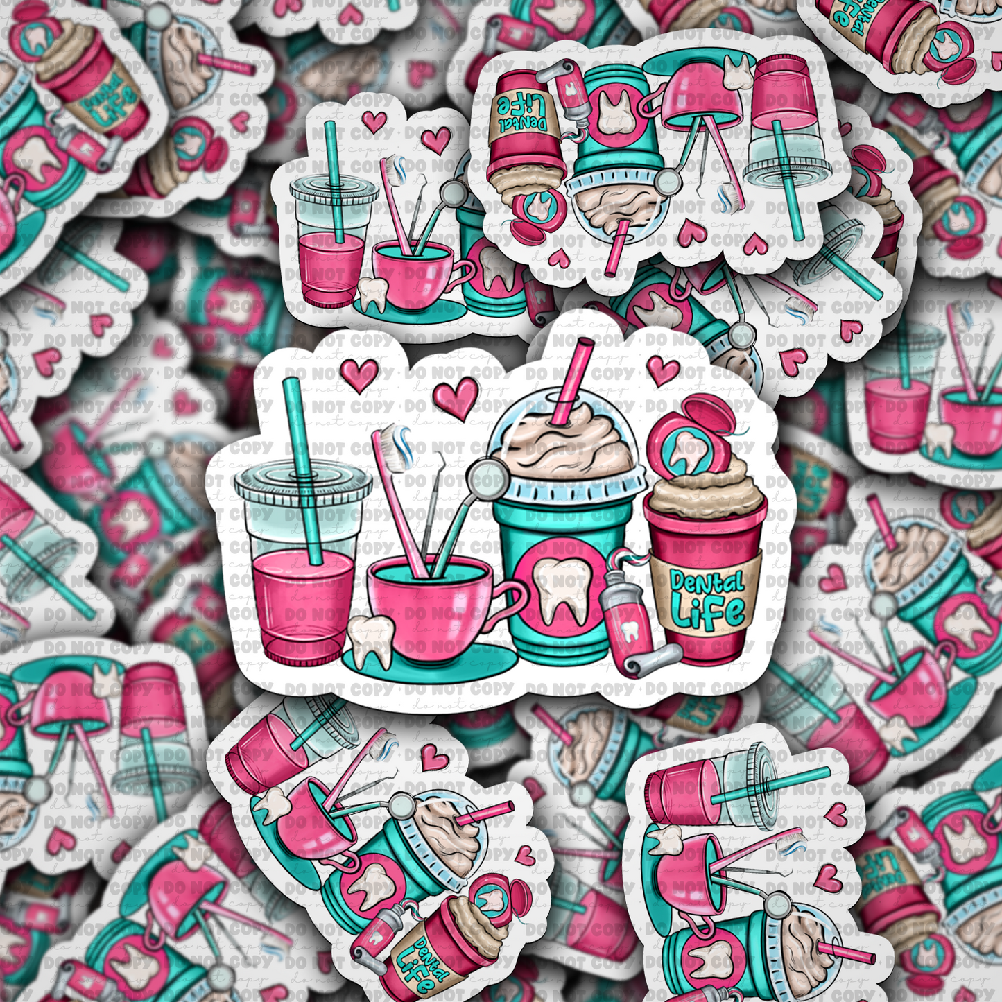 DC749 Dental cups Die cut sticker 3-5 Business Day TAT