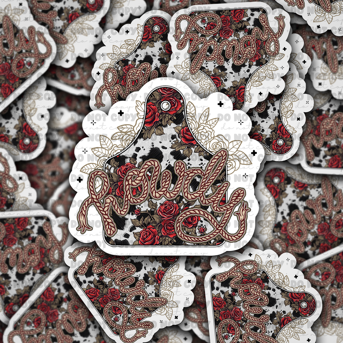 DC 792 rose howdy Die cut sticker 3-5 Business Day TAT