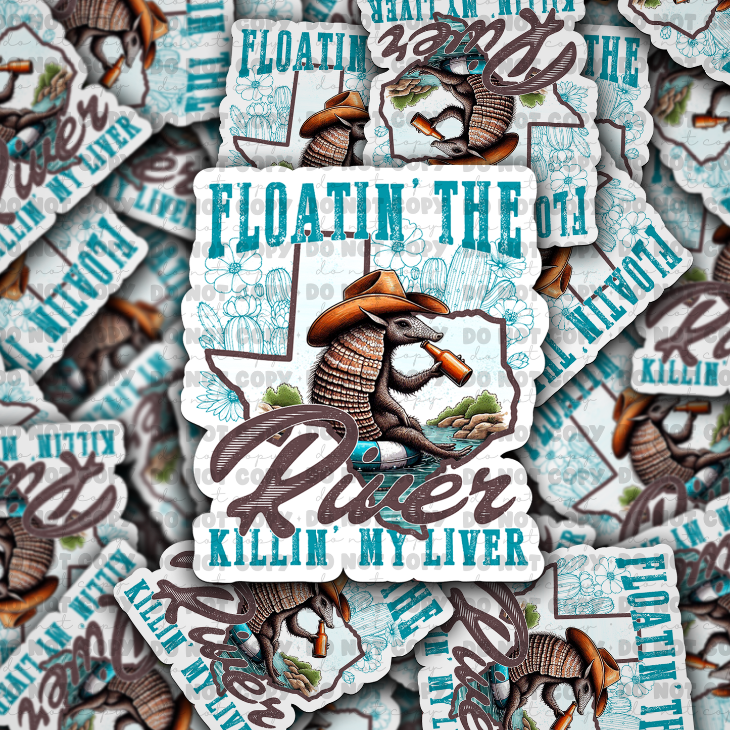 DC 808 Floatin the river Die cut sticker 3-5 Business Day TAT