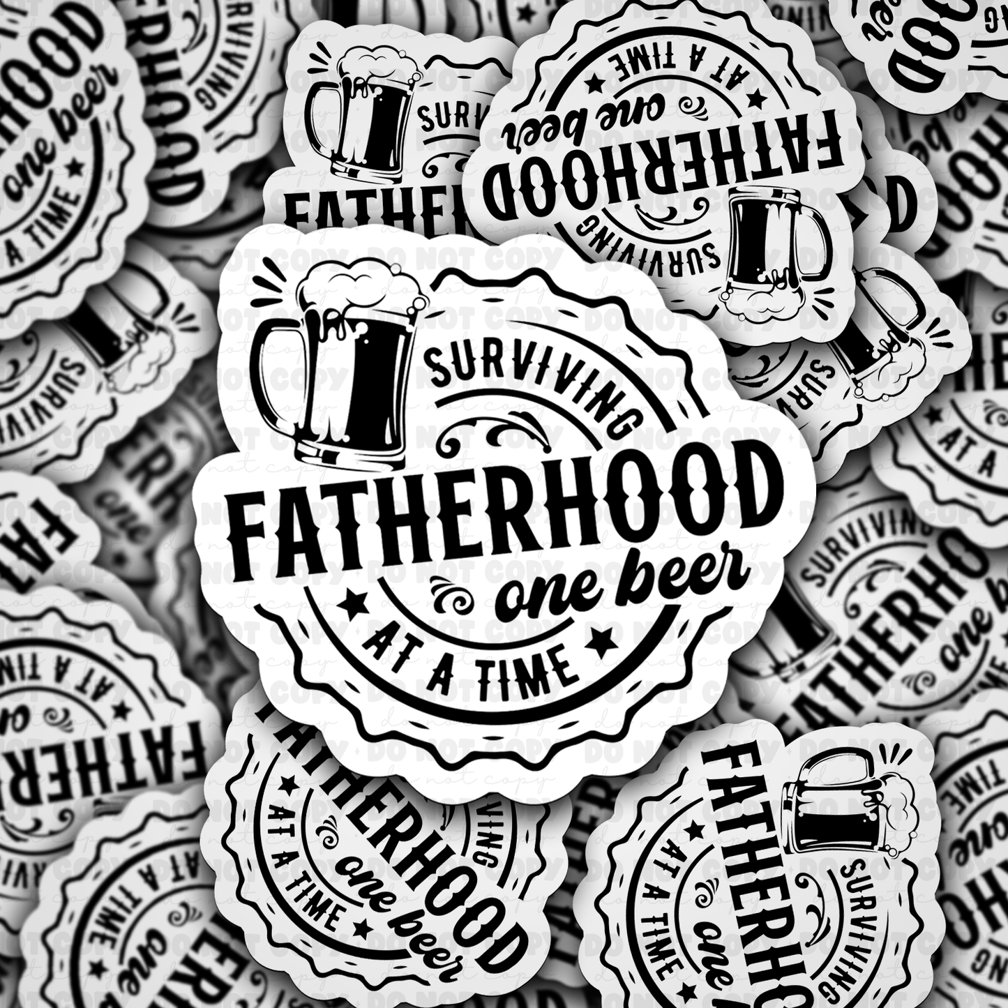 DC 870 surviving fatherhood one beer at a time Die cut sticker 3-5 Business Day TAT