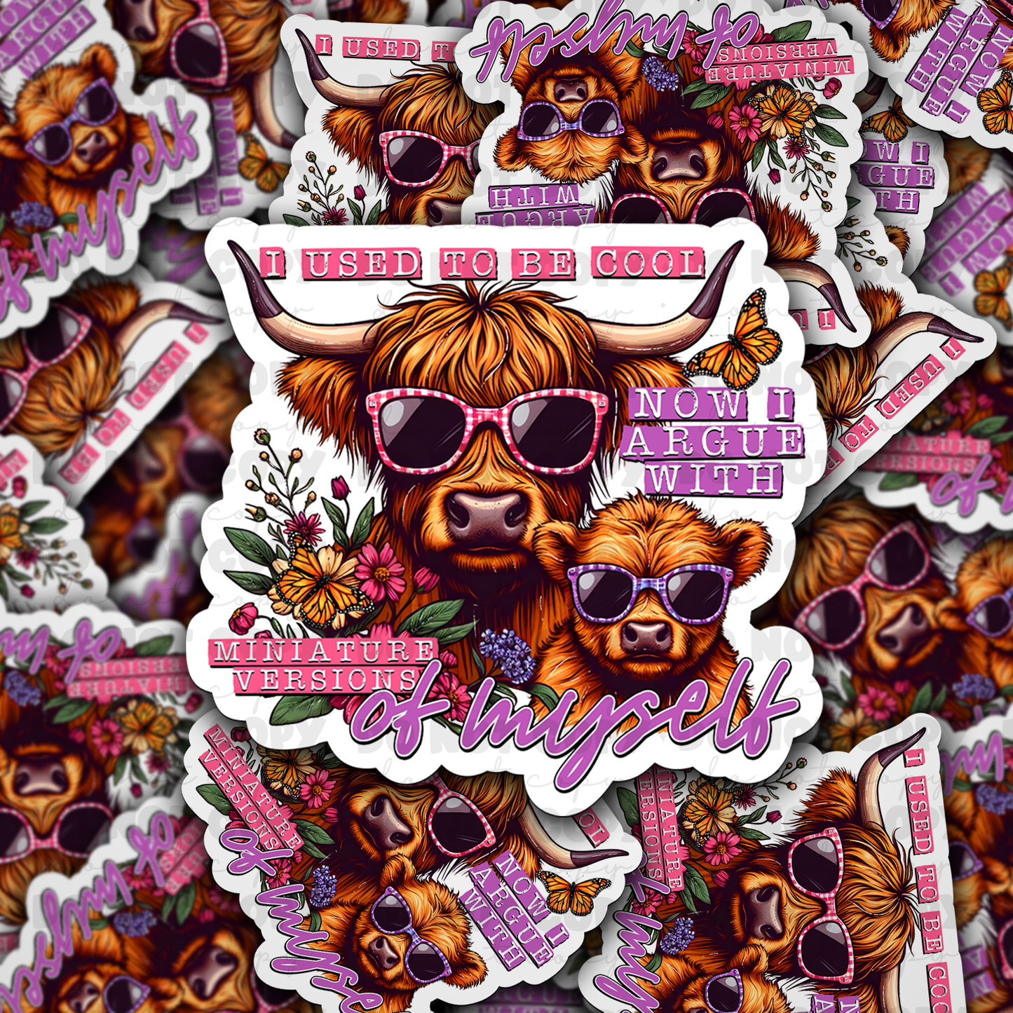 DC 898 I use to be cool now I argue with miniature versions of myself Die cut sticker 3-5 Business Day TAT