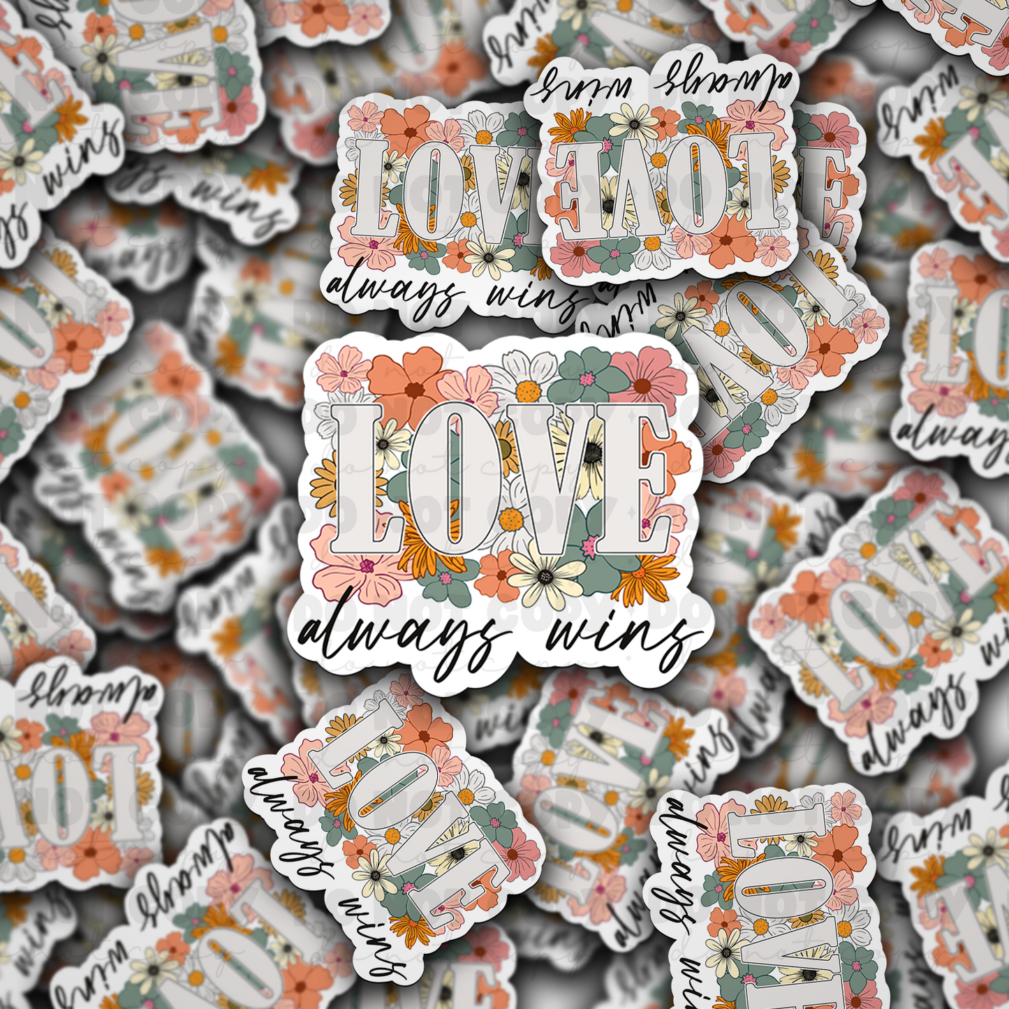 DC 958 Love always wins Die cut sticker 3-5 Business Day TAT
