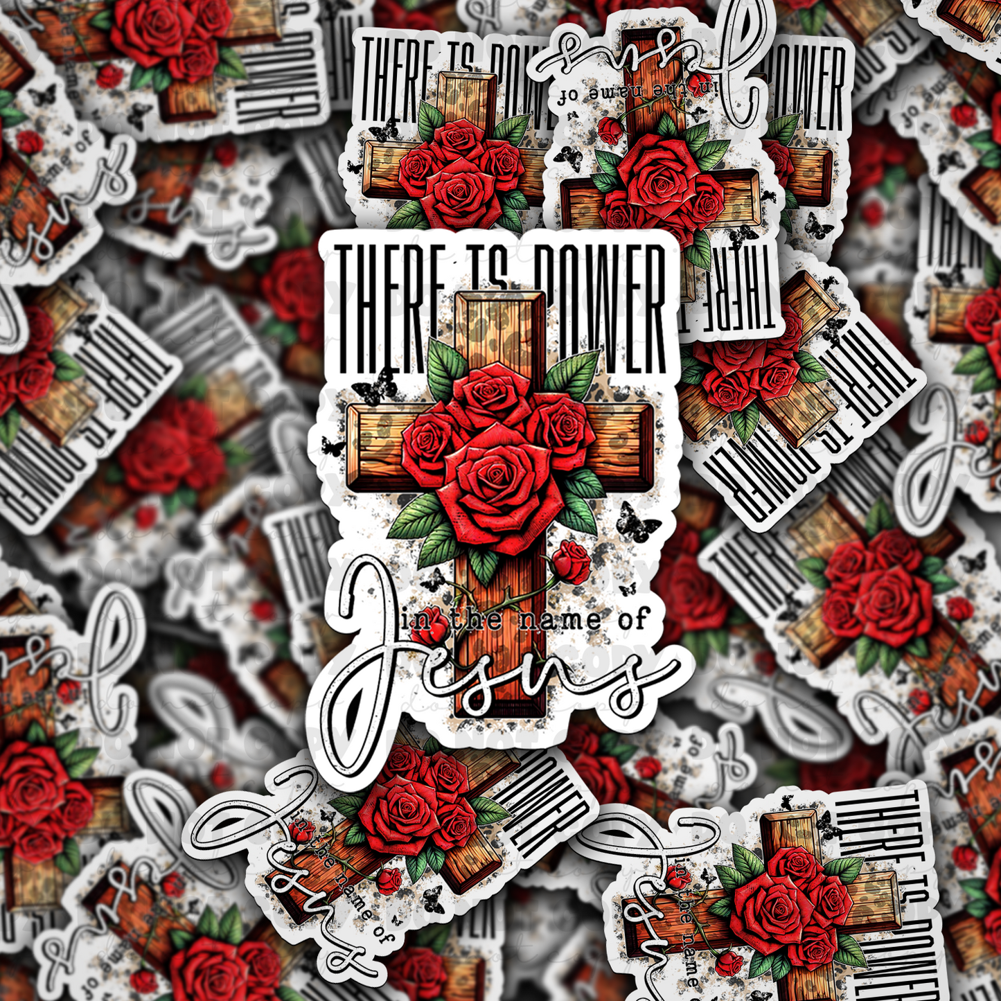 DC 975 There is power in the name of Jesus Die cut sticker 3-5 Business Day TAT