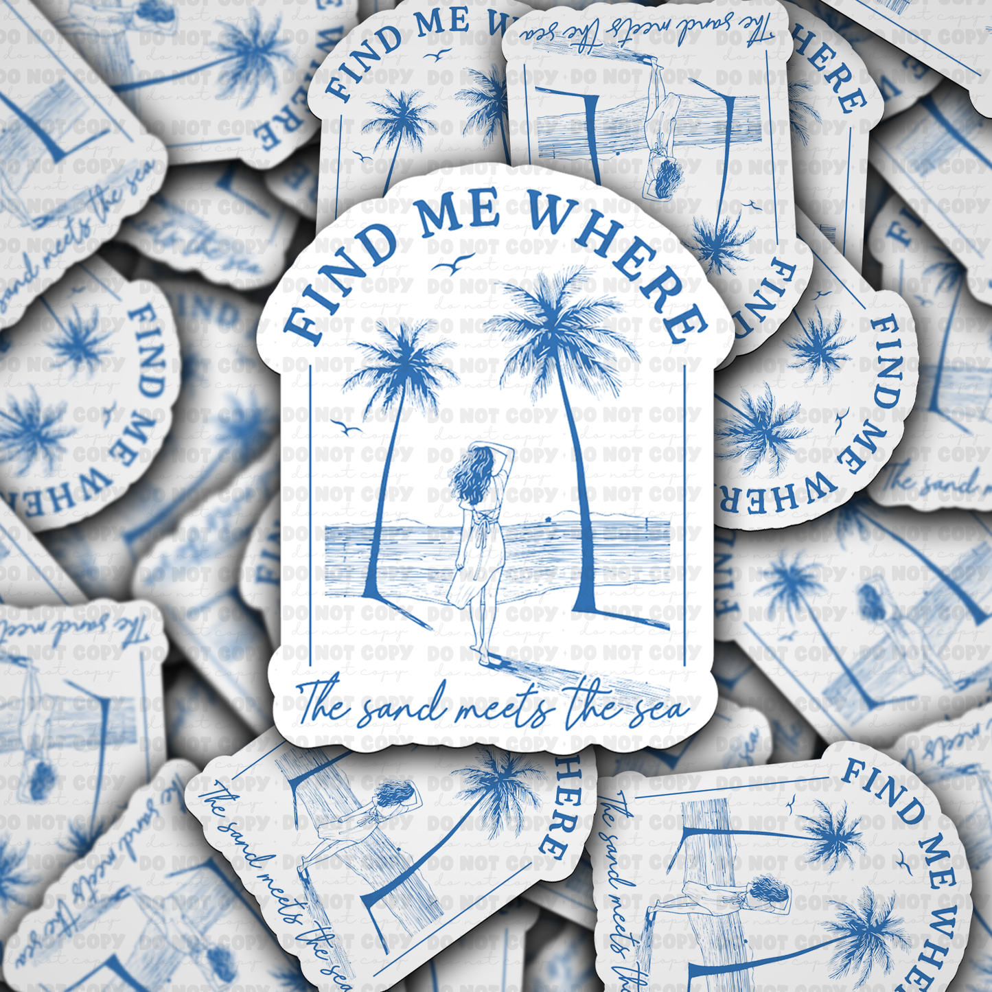DC 1691 - Find me where the sand meets the sea Die Cut Sticker