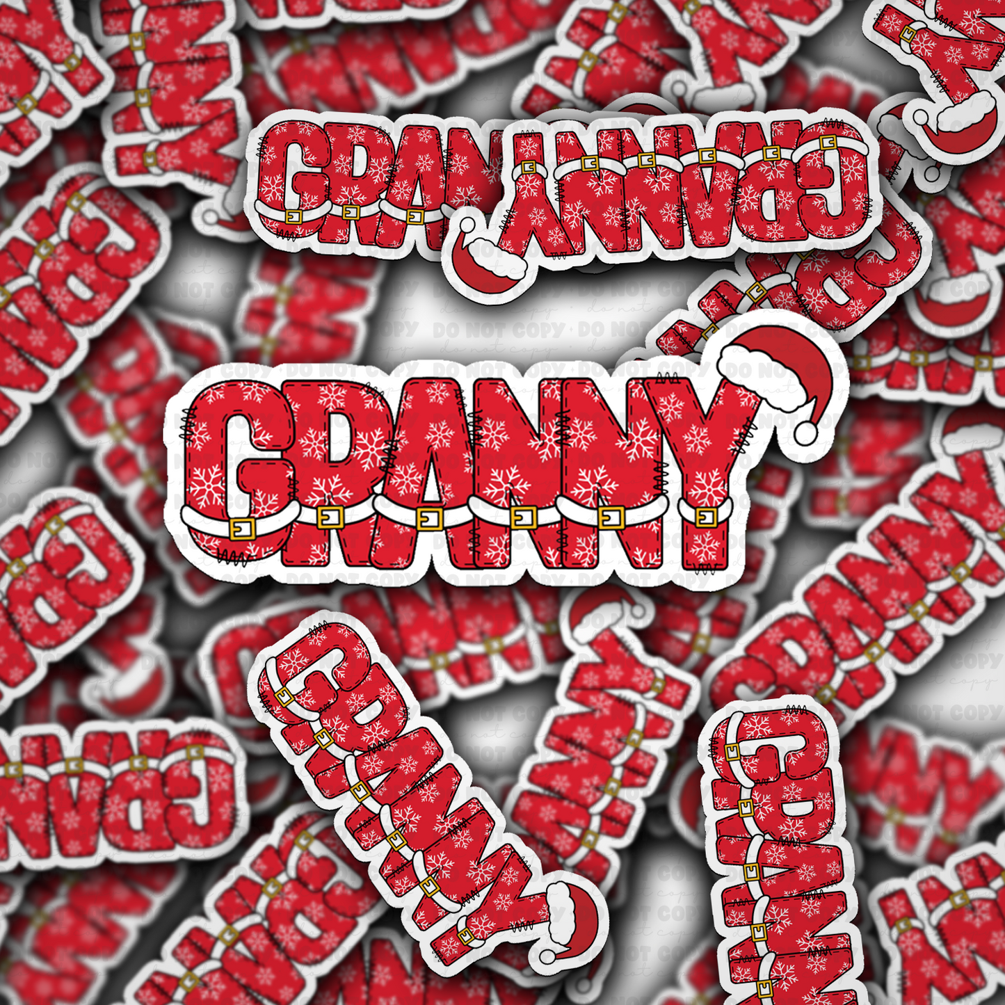 DS 2260 - Granny Christmas Die Cut Sticker