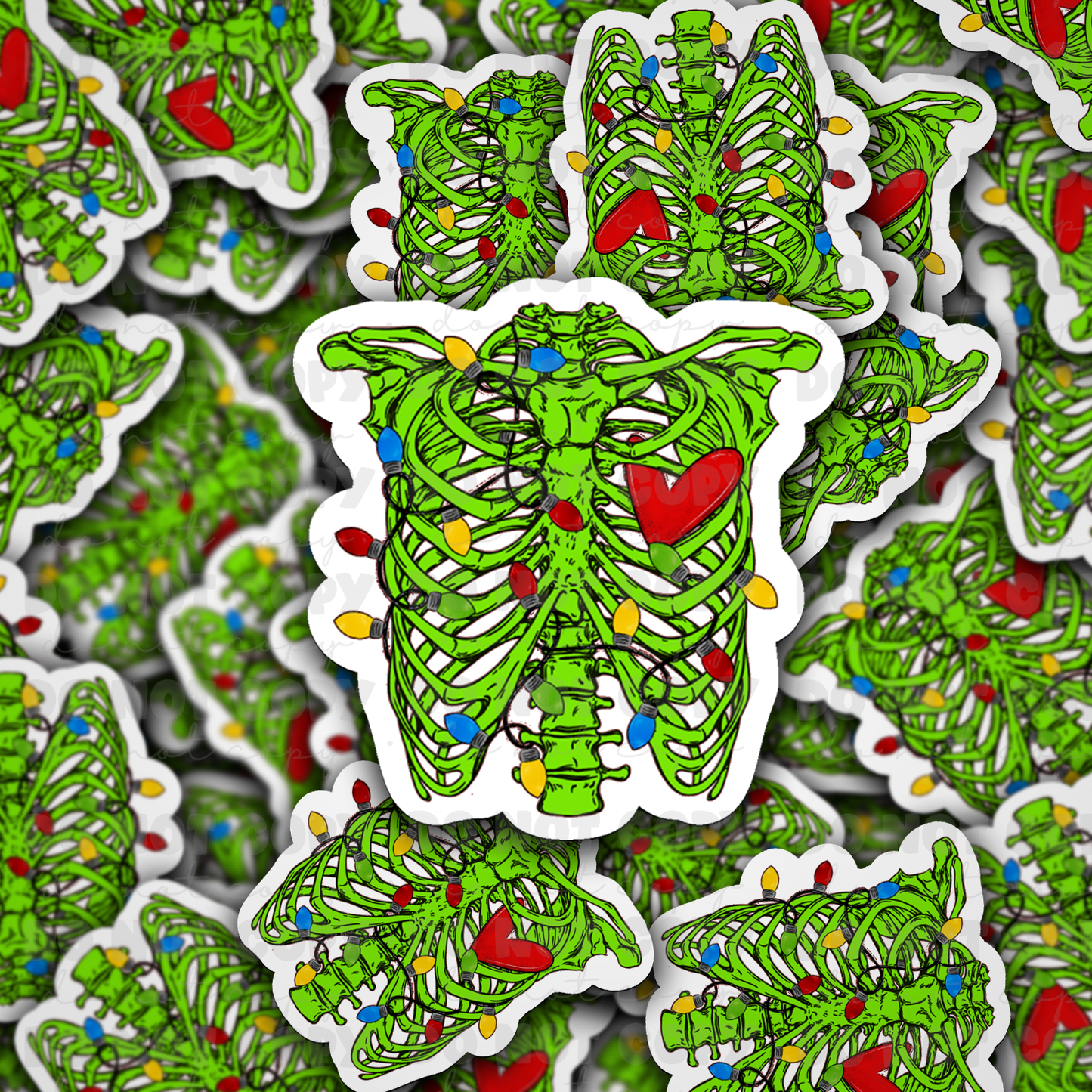 DC548 Green lungs Die cut sticker 3-5 Business Day TAT