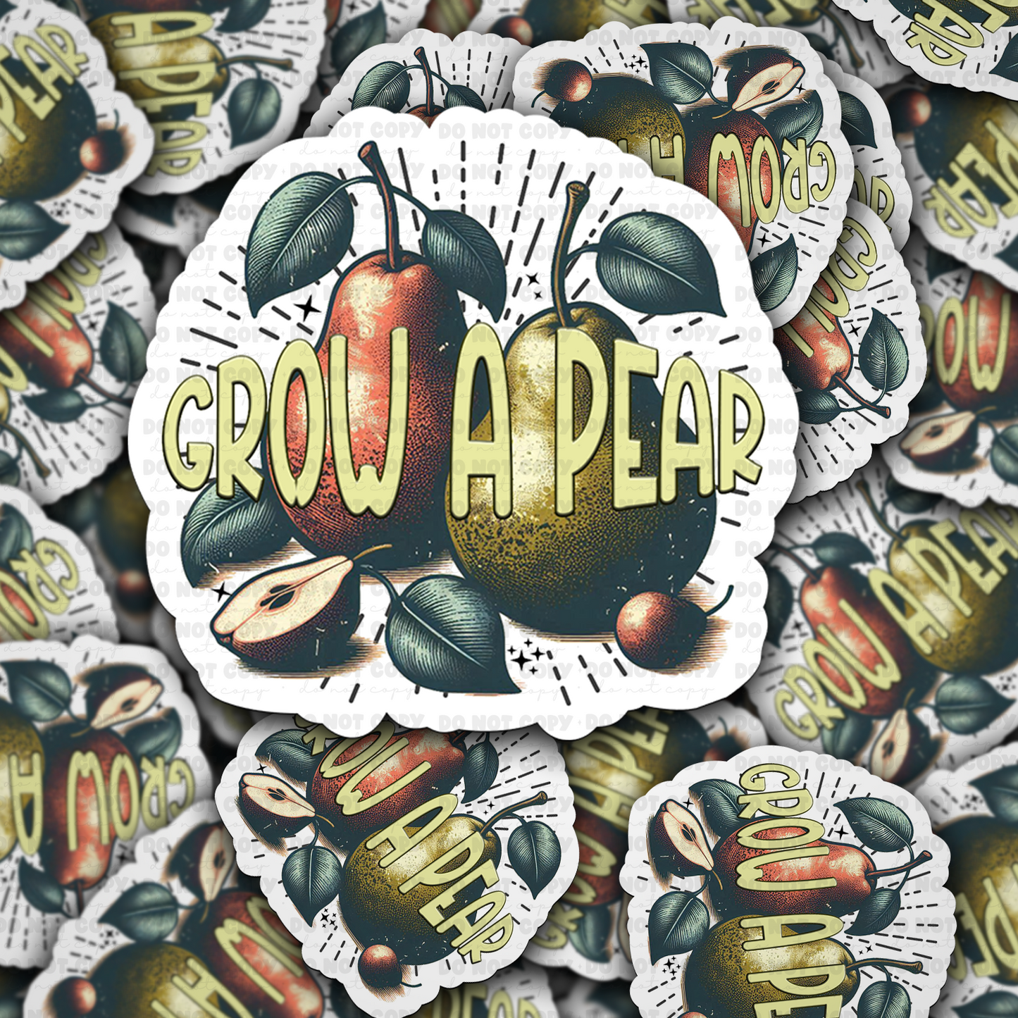 DC 1604 - Grow a pear Die Cut Sticker