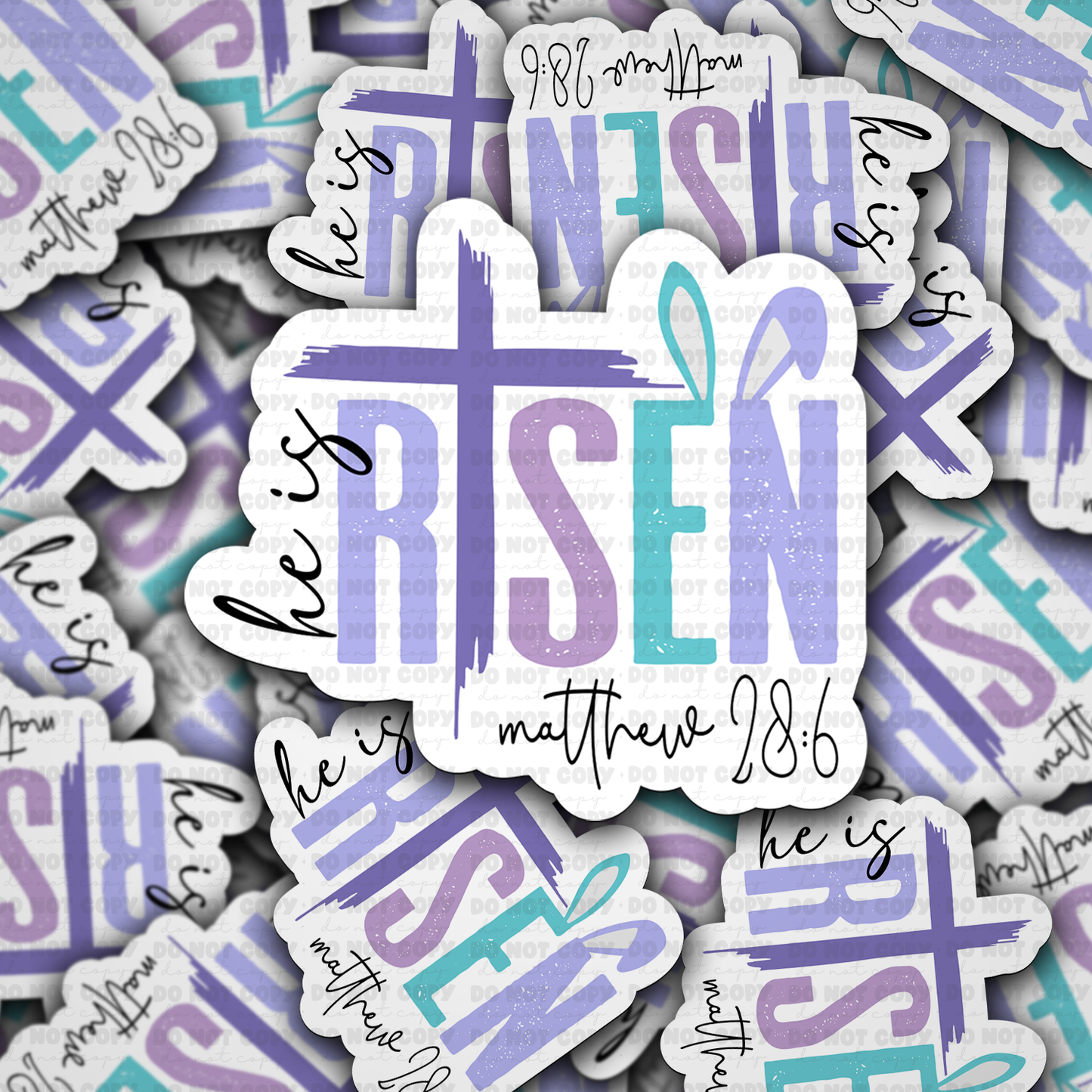 DC 1411 - He is Risen die cut sticker