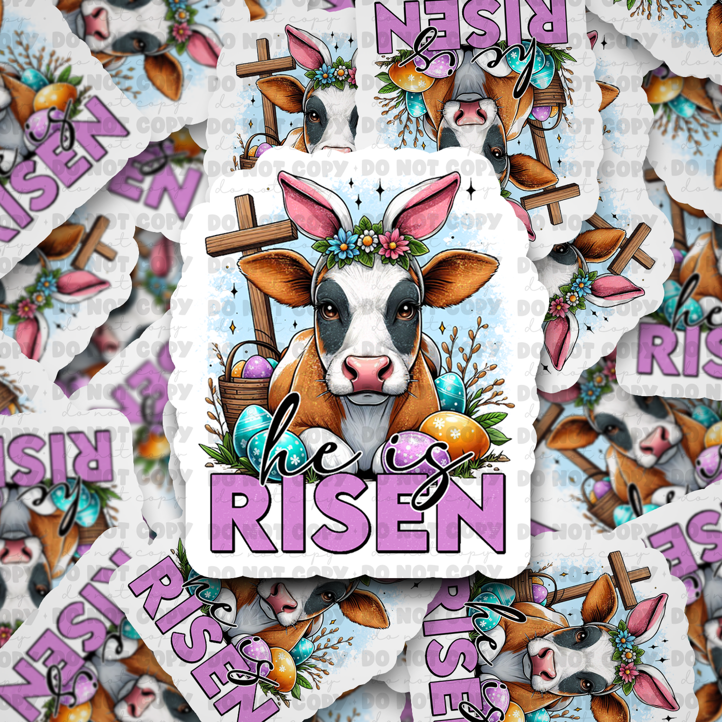DC630 He is Risen Die cut sticker 3-5 Business Day TAT