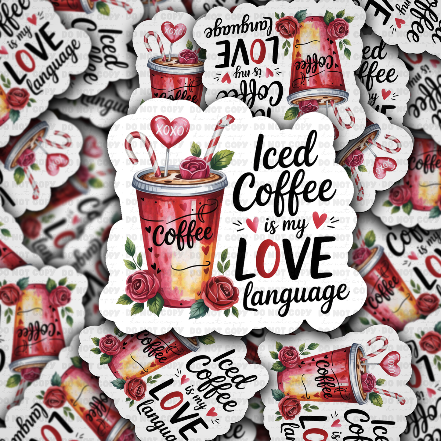 DS -2394 - Iced coffee is my love language Die Cut Sticker
