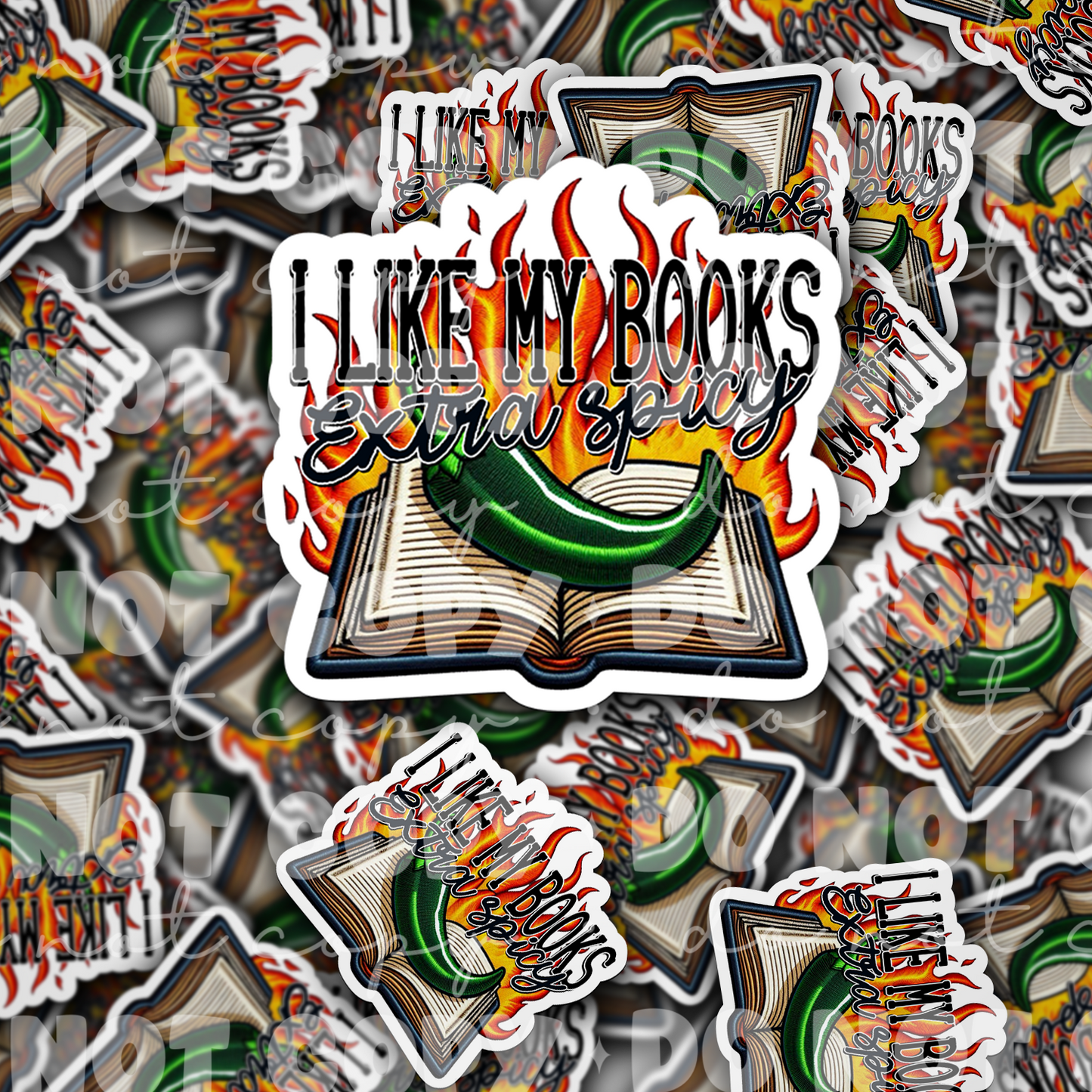 DC 1765 - I like my books spicy Die Cut Sticker