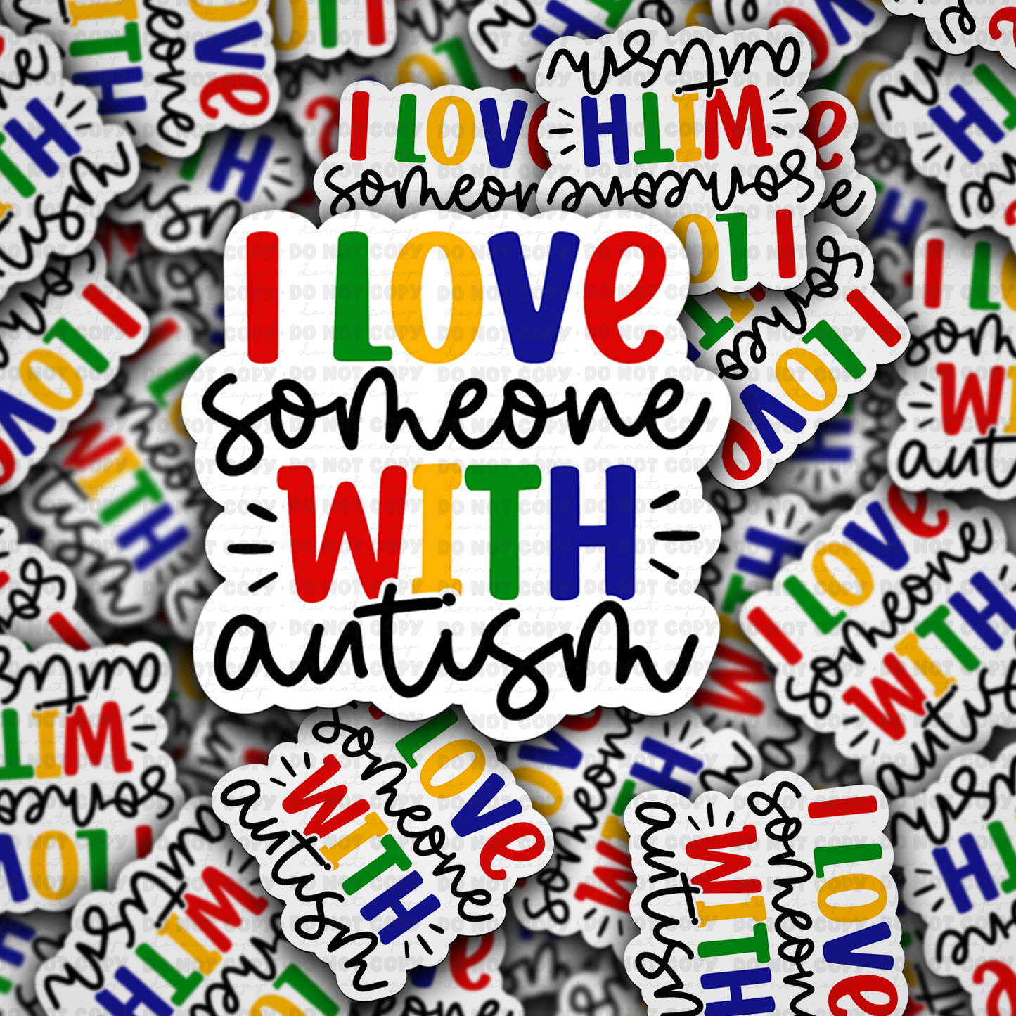 DC 1594 - I love someone with autism Die Cut Sticker