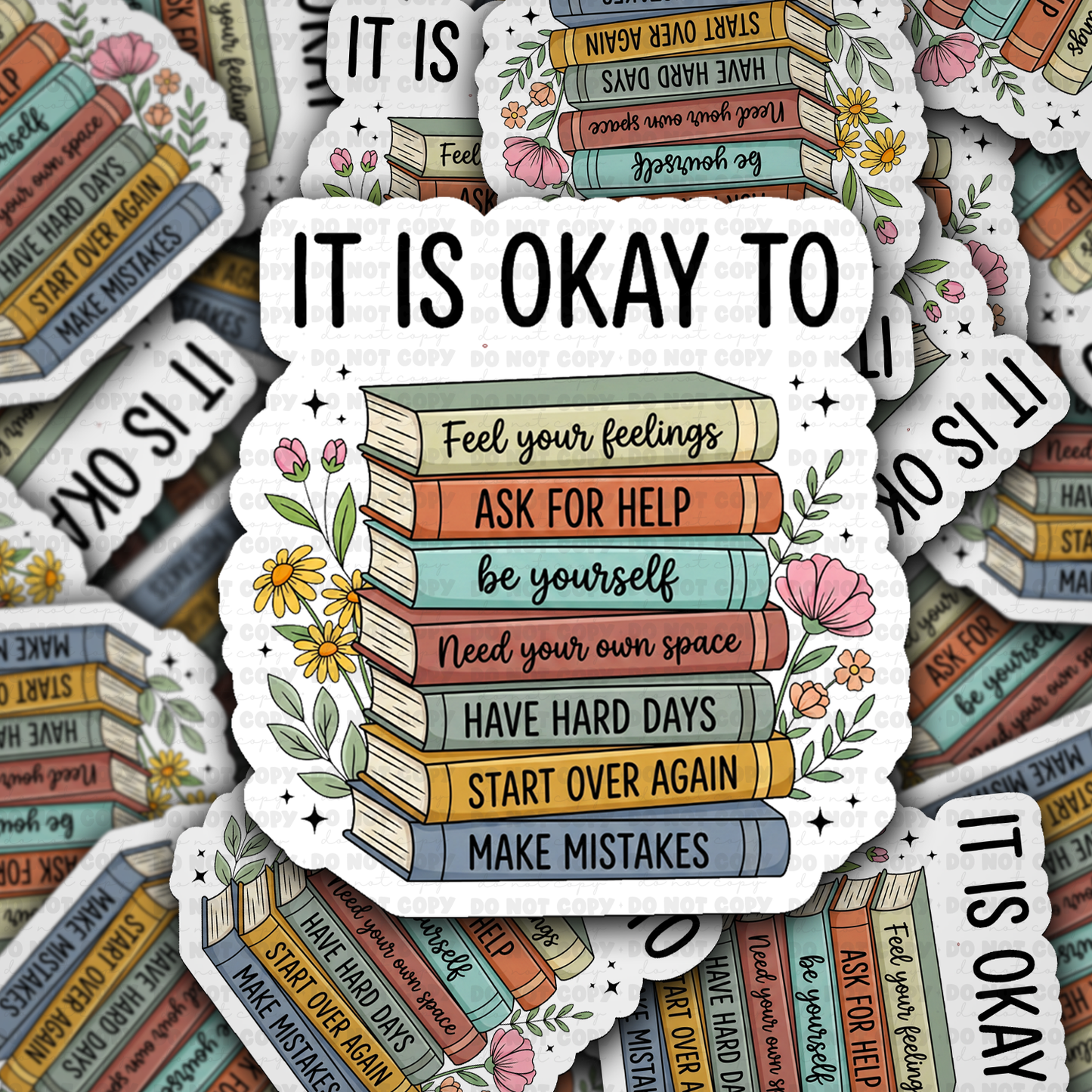 DS 2716 - It's okay to books Die Cut sticker