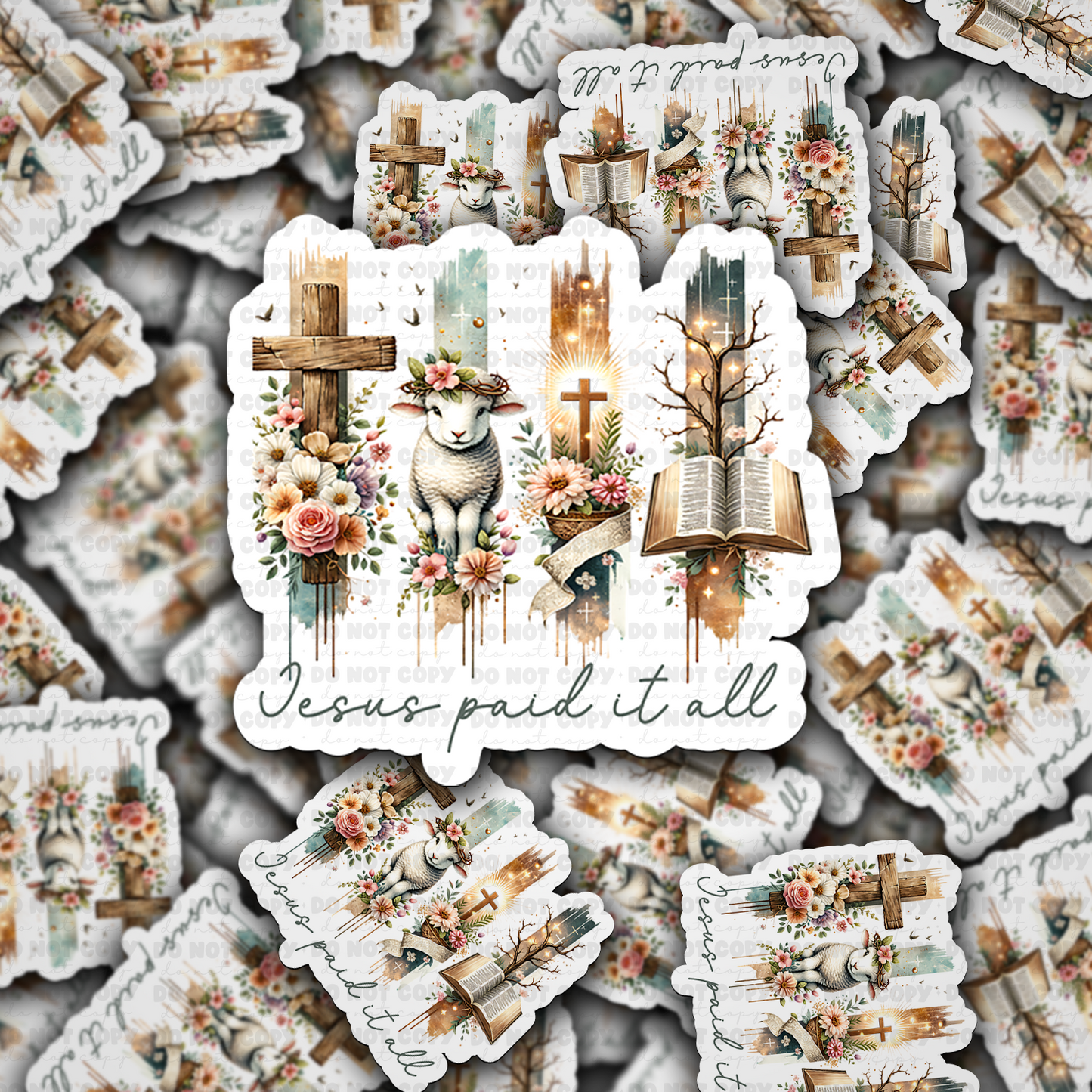 DC 1587 - Jesus paid it all Die Cut Sticker