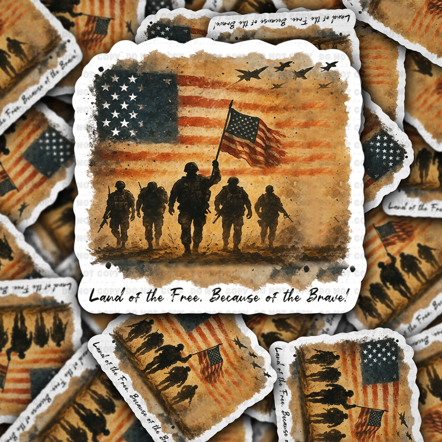 DC 1735 - Land of the free because of the brave Die Cut Sticker