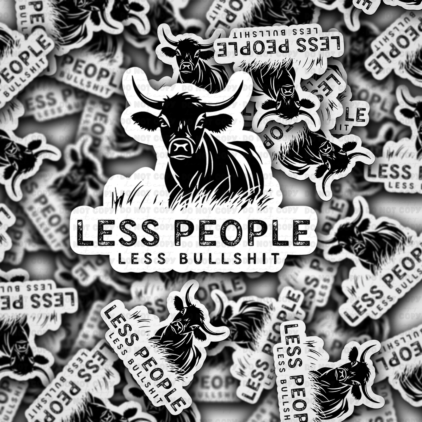 DC 1633 - Less people less bullshit Die Cut Sticker
