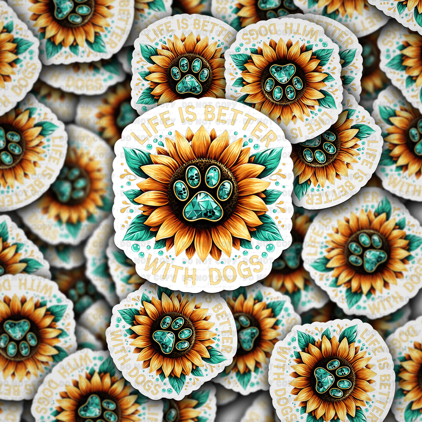 DC 1709 - life is better with dogs Die Cut Sticker