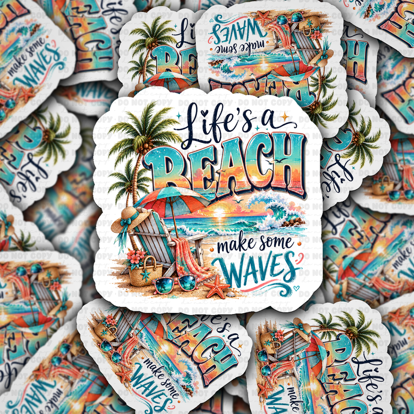 DS 3252 - Life's a beach Die Cut sticker