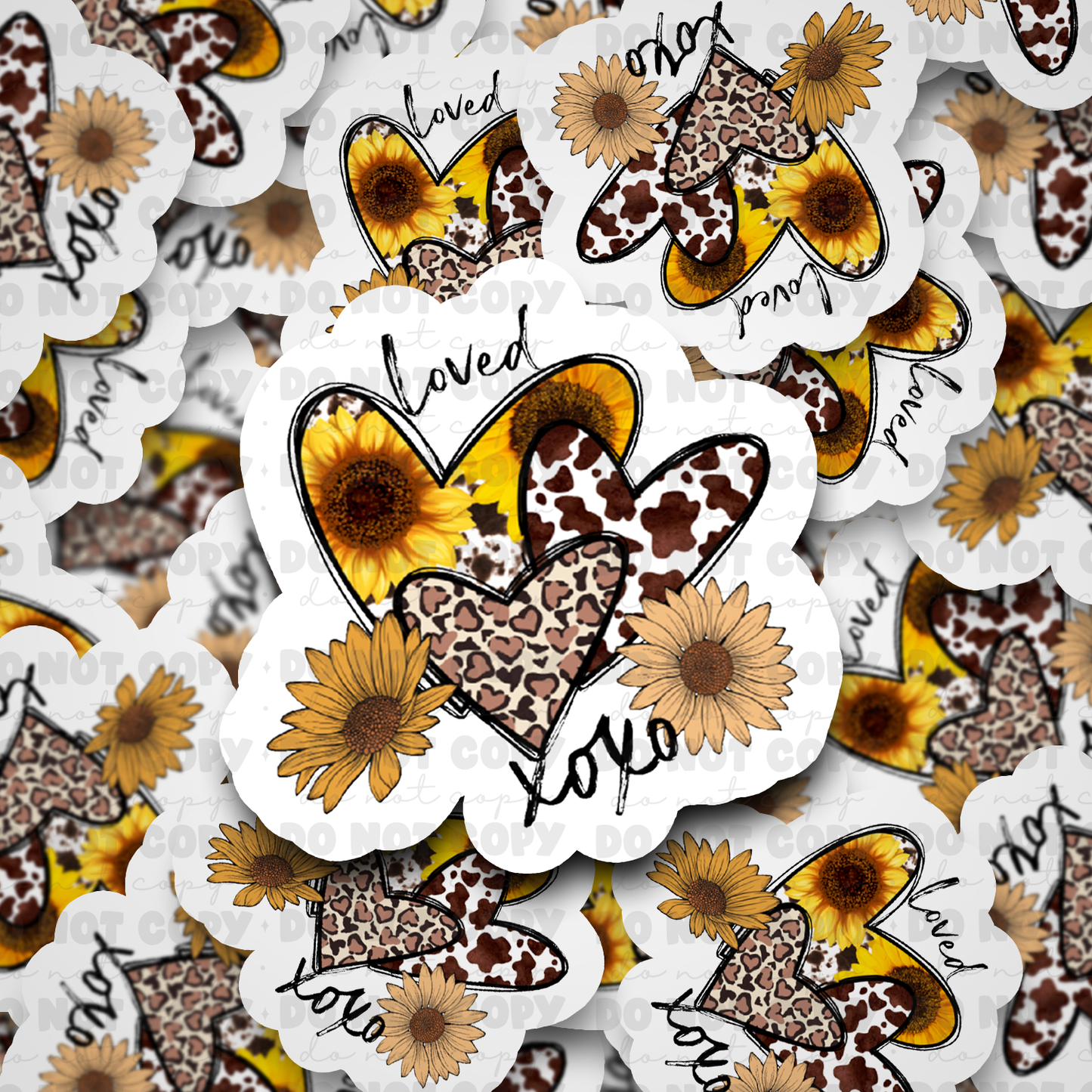 DC509 Loved heart trio Die cut sticker 3-5 Business Day TAT