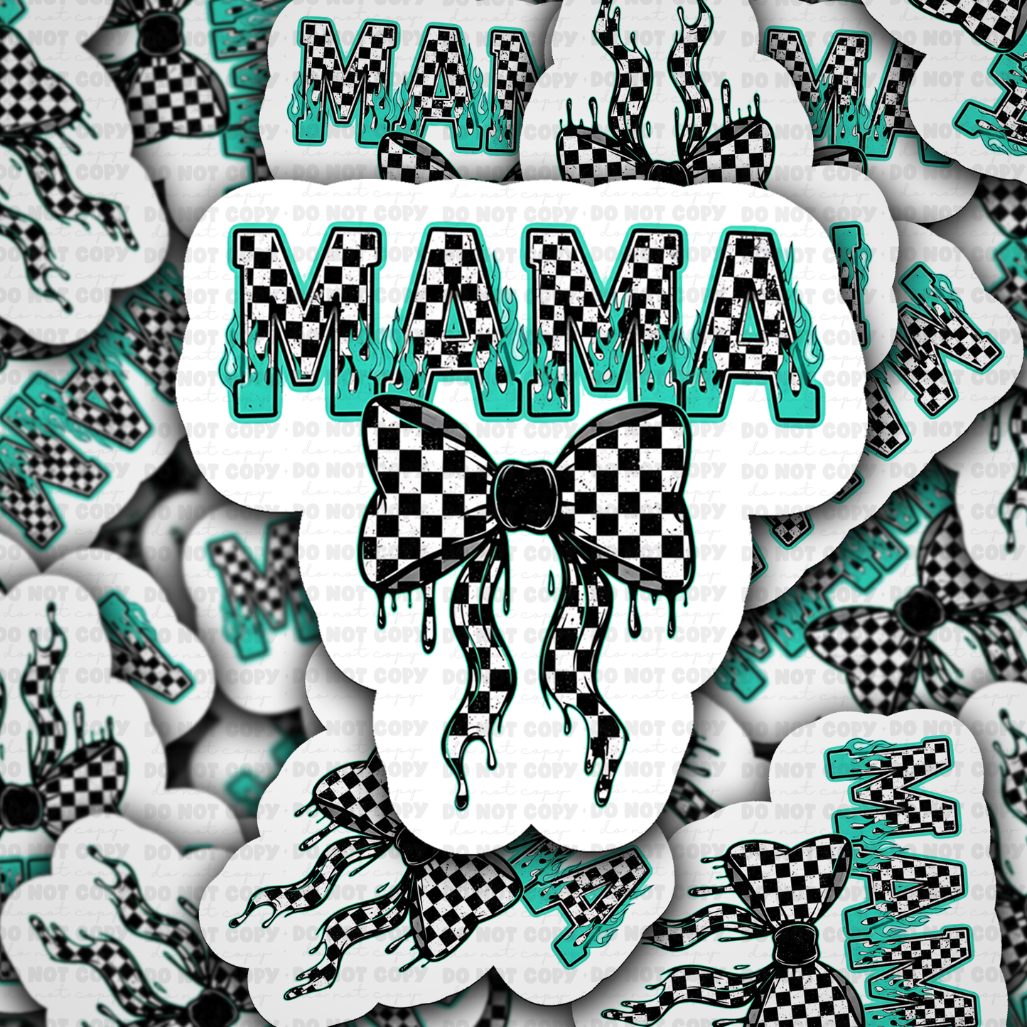DS 3098 - Mama Checkered Die Cut sticker