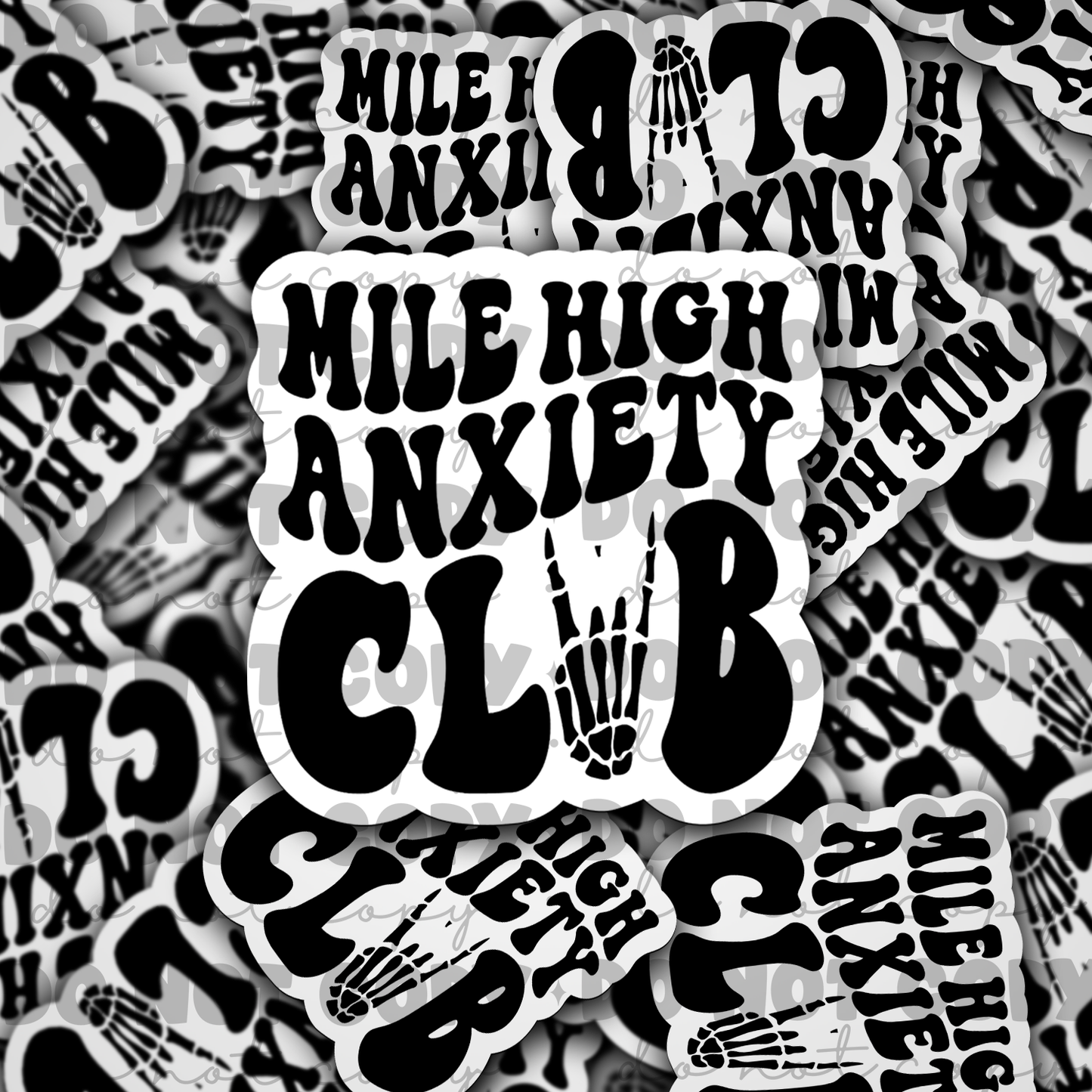 Mile high anxiety club Die cut sticker 3-5 Business Day TAT