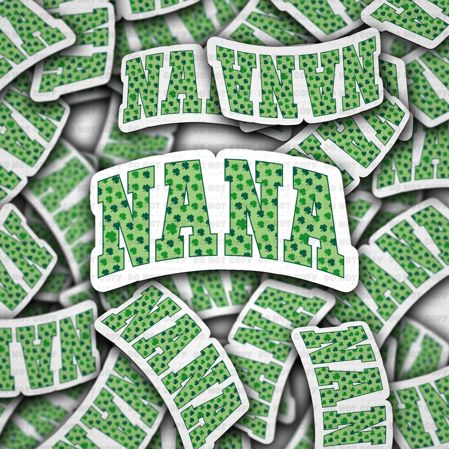 DC 1436 - Nana clover shamrock die cut sticker