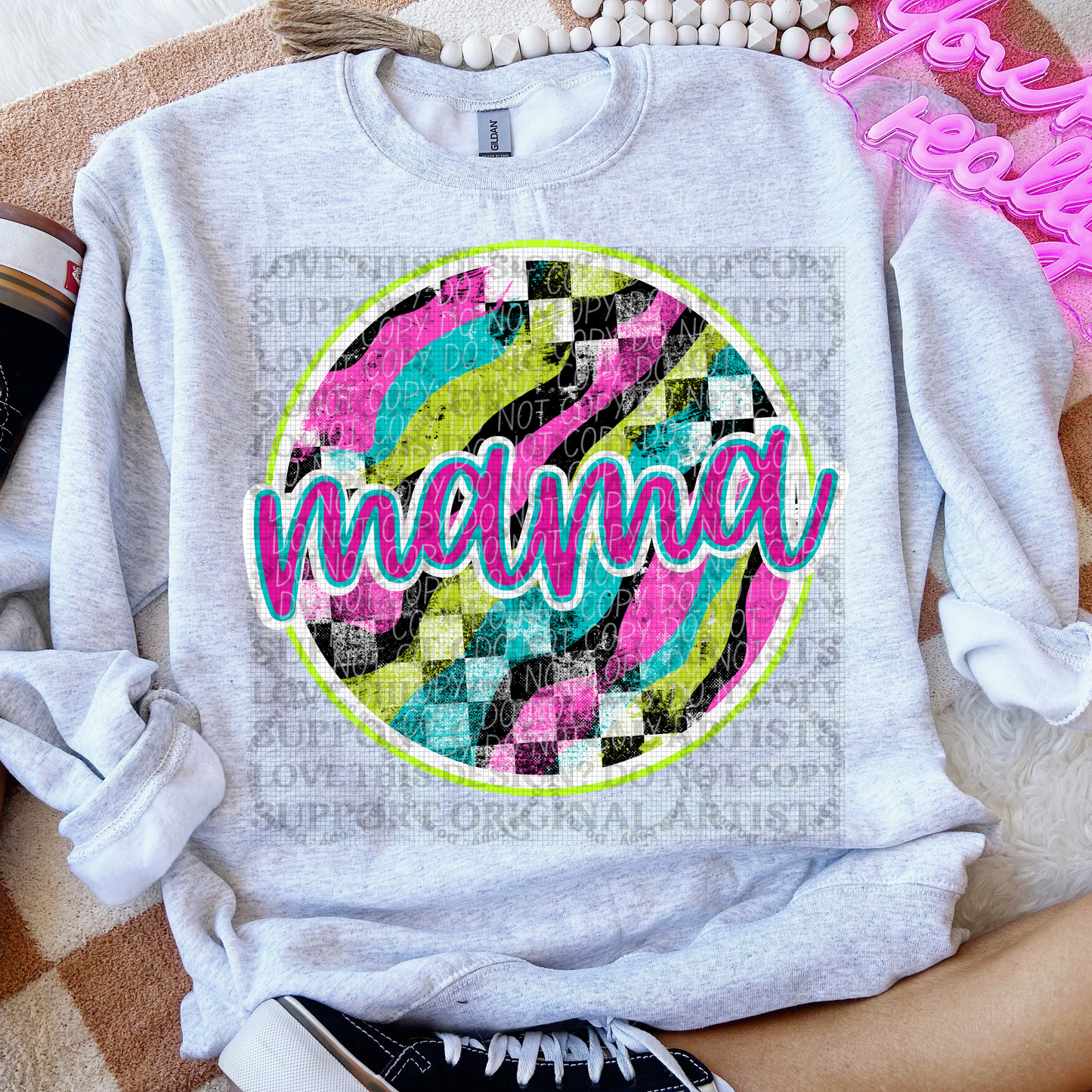 5528 - Mama neon circle *DTF
