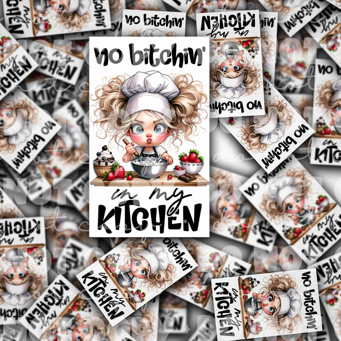 DC 1758 - No bitchin in my kitchen Die Cut Sticker