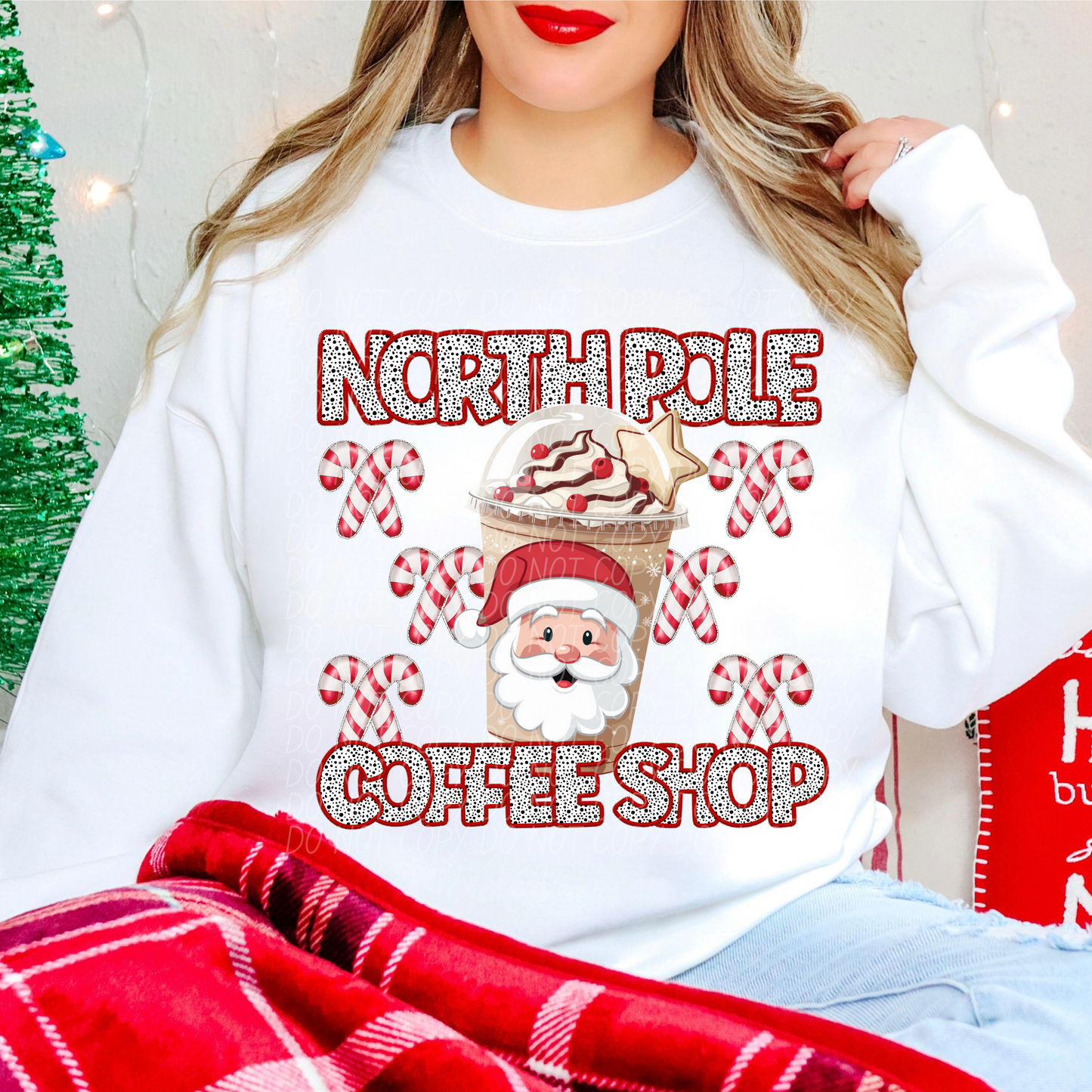 4818 North pole coffee shop with Santa *DREAM TRANSFER* DTF