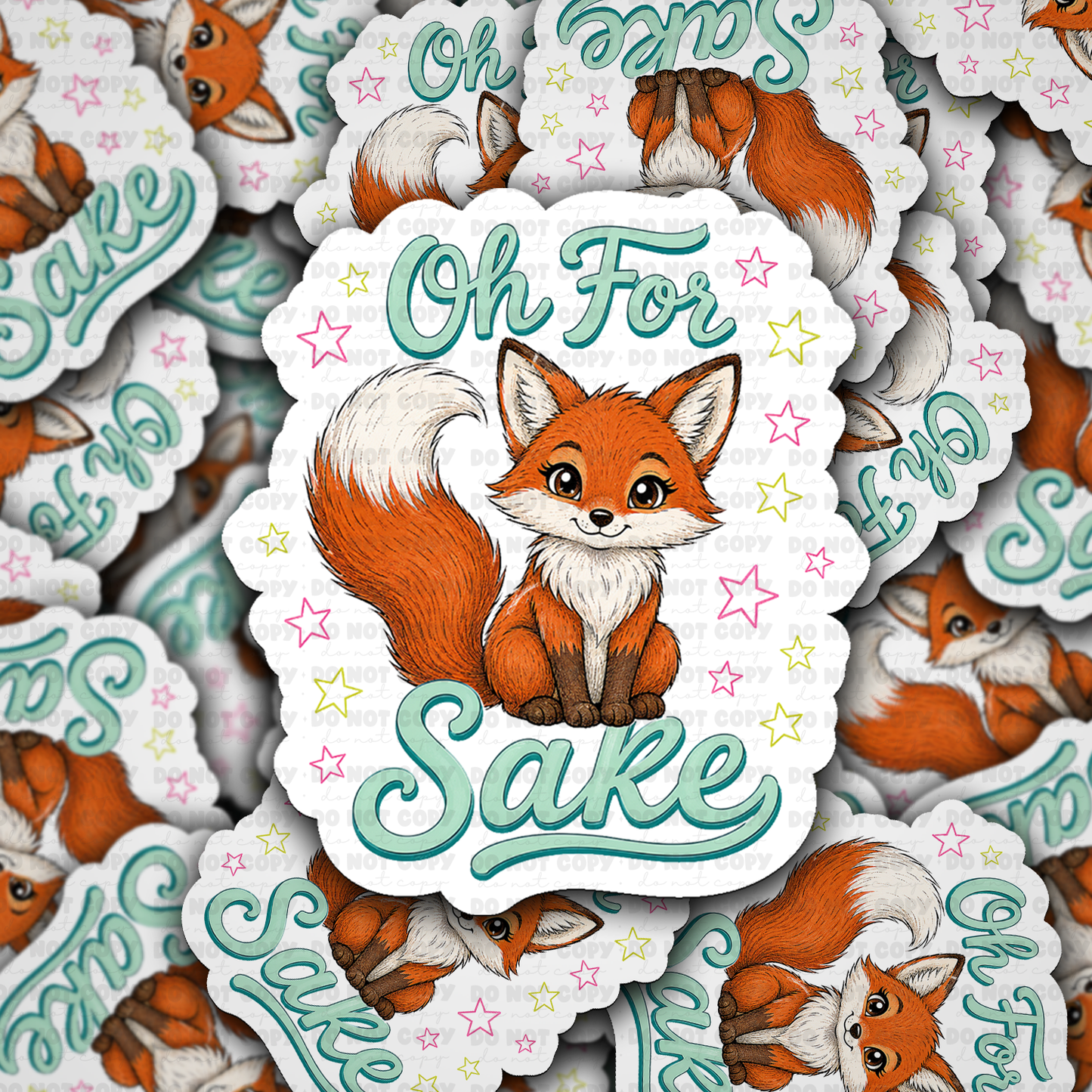 DS 3230 - Oh For Fox Sakes Die Cut sticker