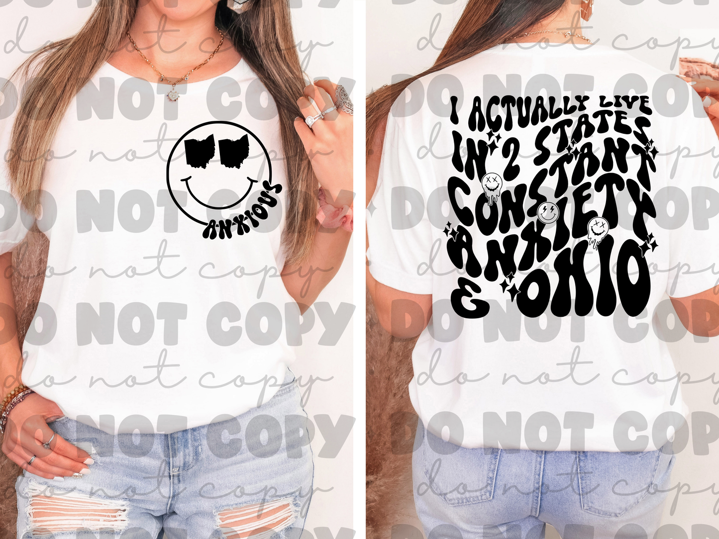 In two states Anxiety and Ohio front and back set *DREAM TRANSFER* DTF