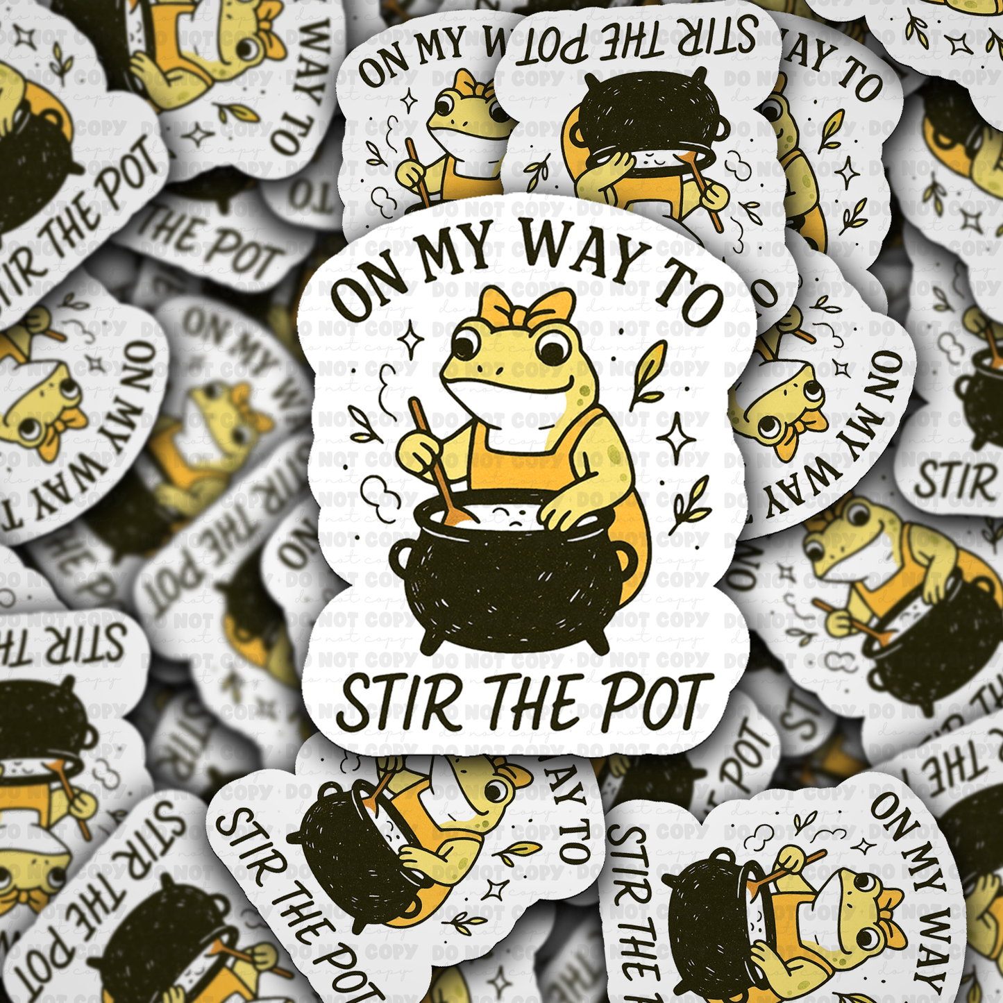DC 2060 - On my way to stir the pot frog Die Cut Sticker