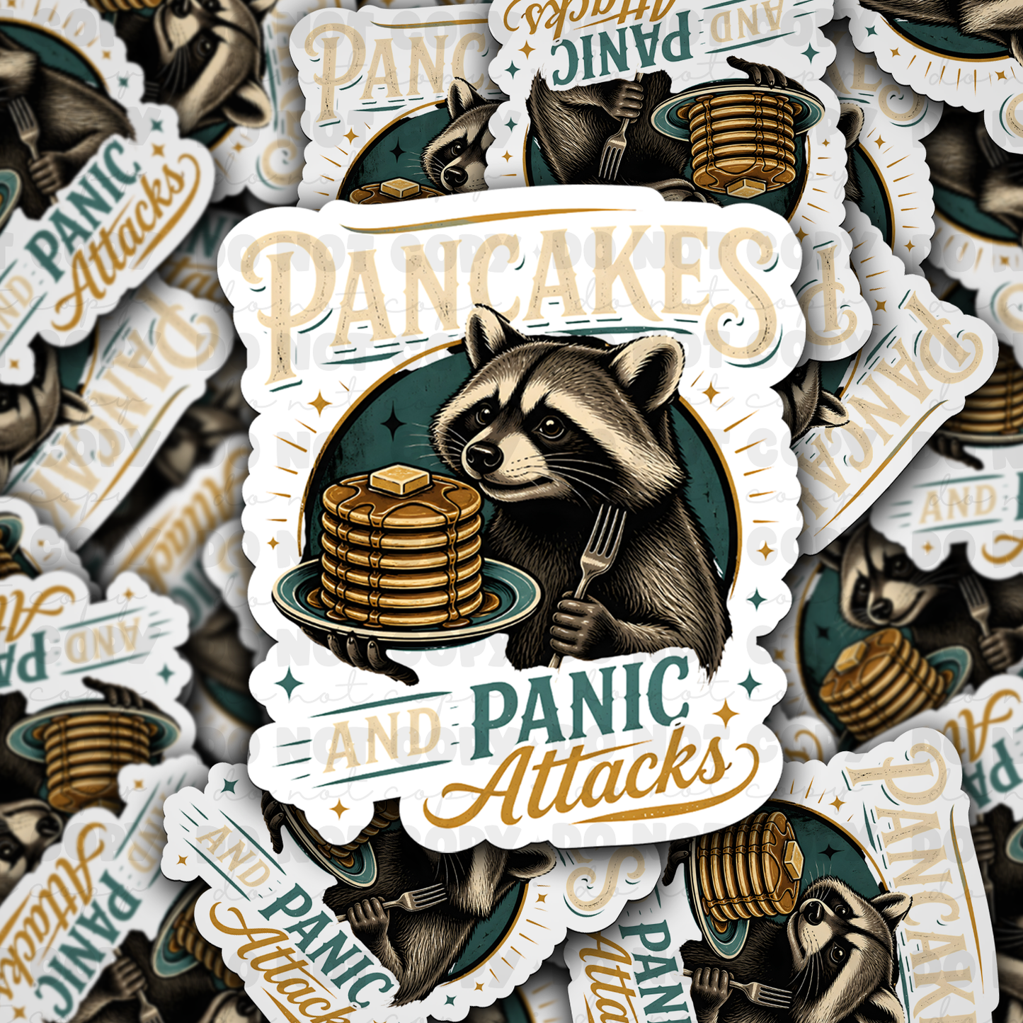 DS 3170 - Pancakes and panic attacks Die Cut sticker